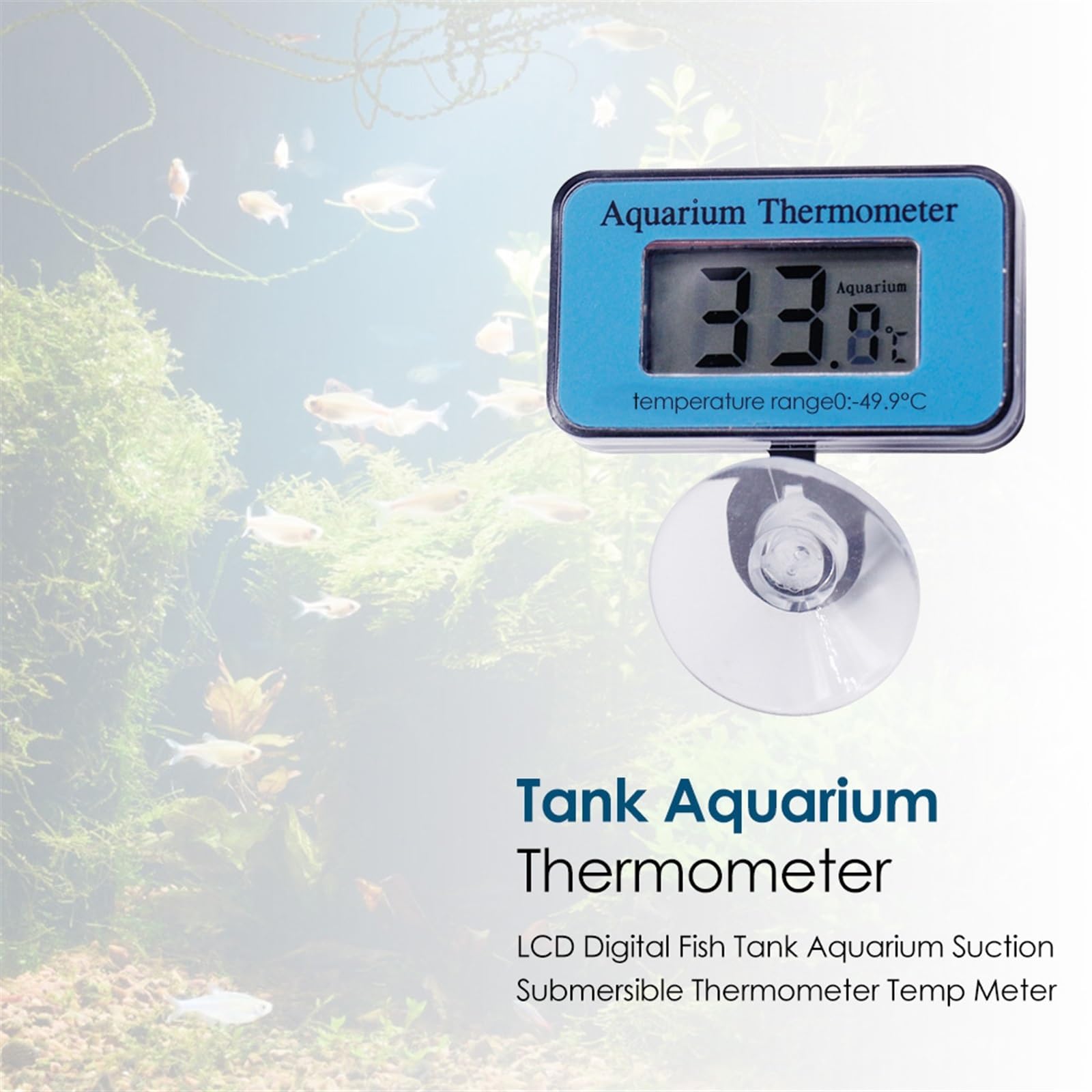 -50 do +70 ℃ cyfrowy termometr do akwarium LCD miernik temperatury wody ssącej