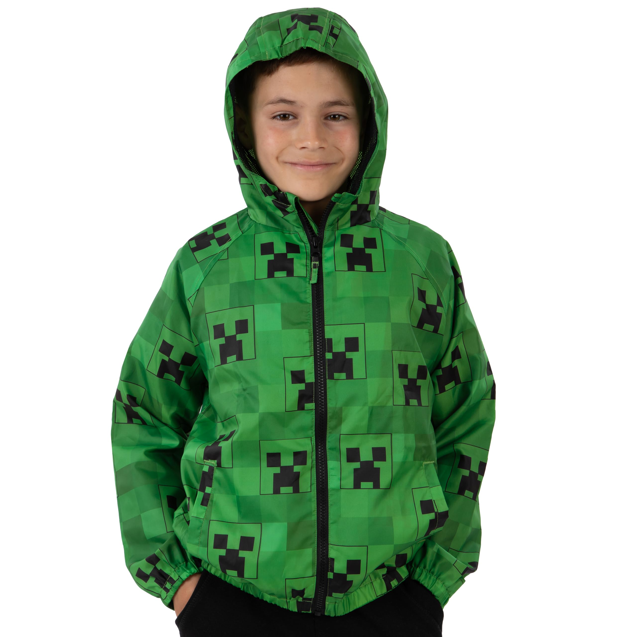 Minecraft Manteau Garcon Imperméable Enfant Creeper Veste