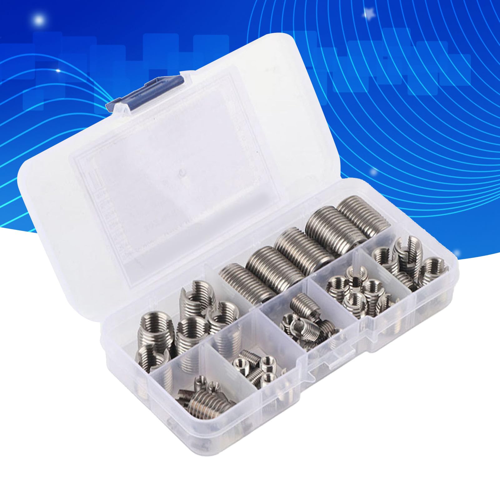 50 Insertos de Rosca Autorroscantes,M3-M12 Rosca de Acero Inoxidable, Tuercas de Inserción para Reparación Helicoidal