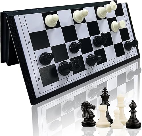 Miniatura 1 de KIDAMI Mini juego de ajedrez de viaje plegable magnético, juego de mesa de ajedrez ligero y portátil, juguetes STEM de desarrollo educativo para
