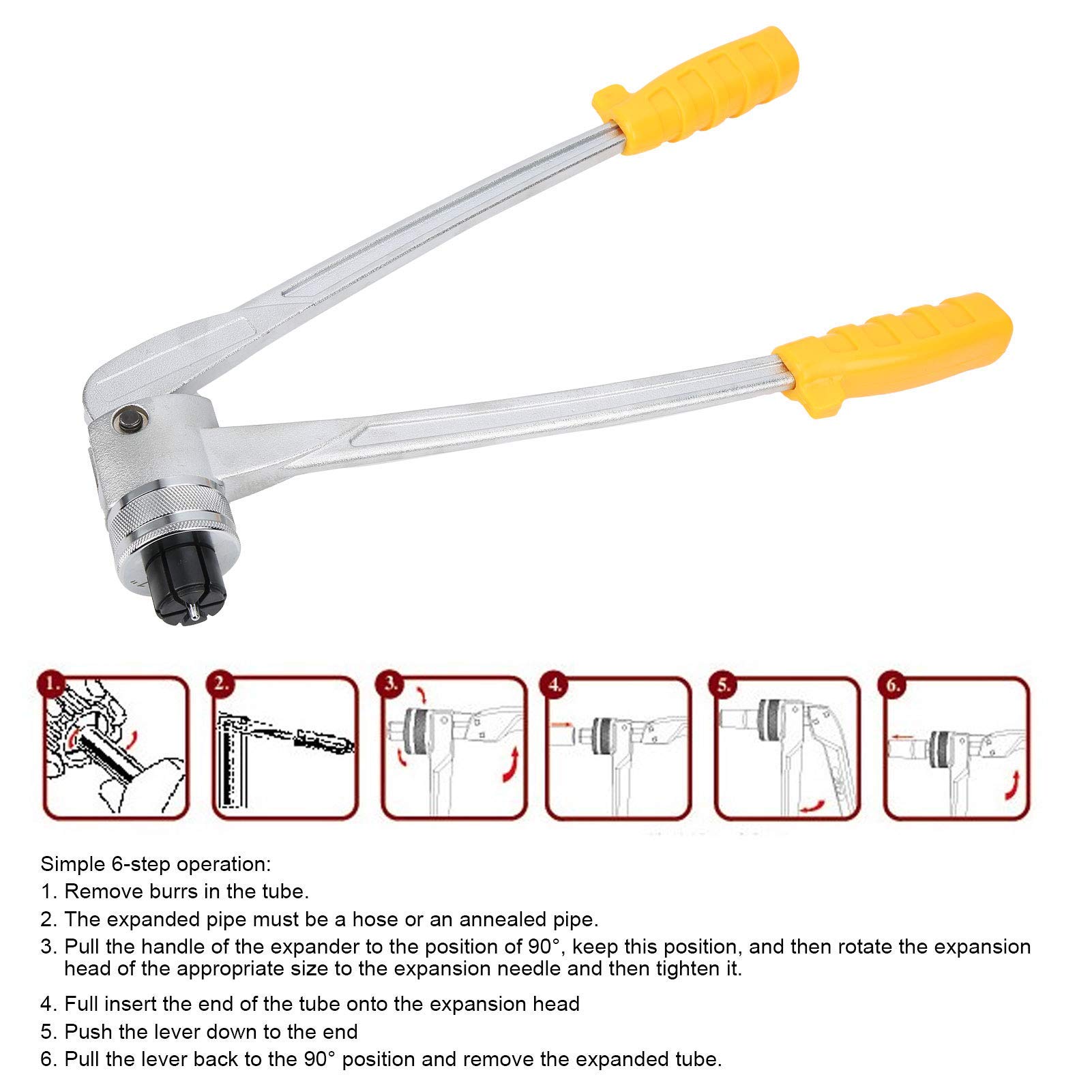 Expansor de Tubo de PALanca de 7 Piezas, Herramienta de Expansión de PALanca de 10 a 28 MM, Expansor de Tubo CT 100A/M, para Escariar Juego de Escariador de Tubos de Cobre