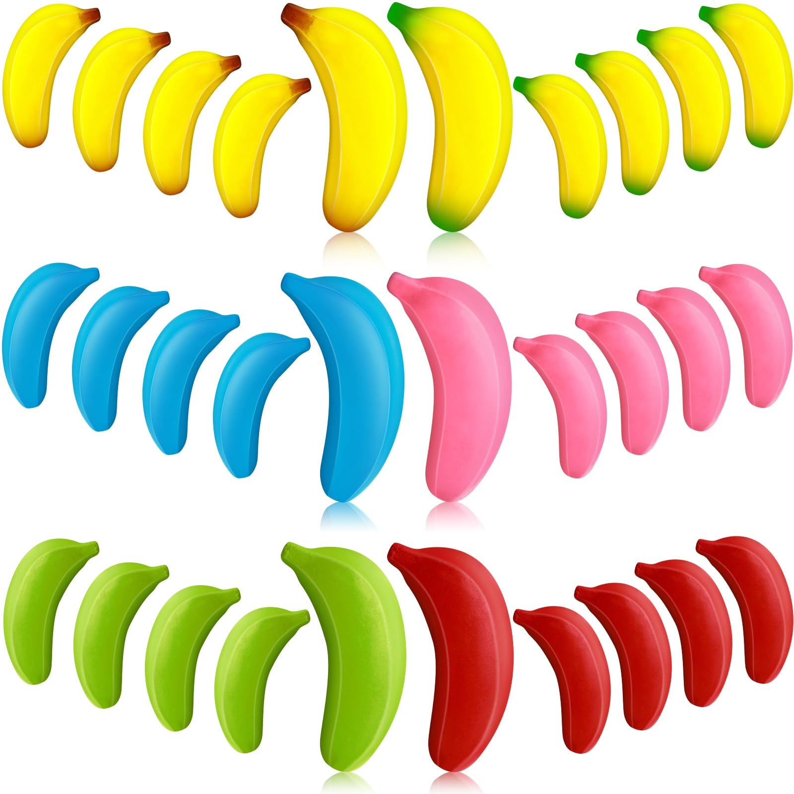 Civaner 30 Pcs Banana Stress Toys Banana Stretchy Toys Stress Relief Balls Christmas Classroom Student Gifts Tiny Party Supplies PU Squeeze Balls for Relief Party Favors Stocking Stuffers(Multicolor)