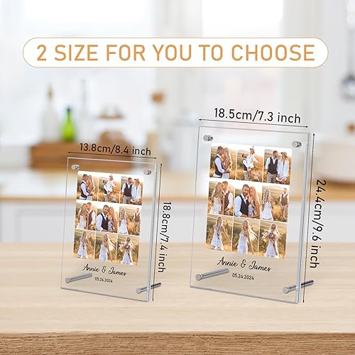 Miniatura 5 de Marco de collage de fotos personalizado, marco de compromiso para parejas, placa acrílica personalizada, regalos para recién casados, regalos de
