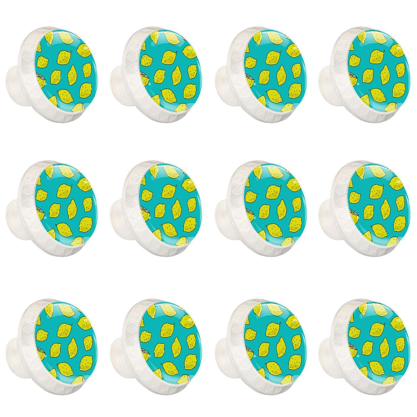 Boutons de tiroir en céramique citron : lot de 12 boutons décoratifs haut de gamme pour armoire