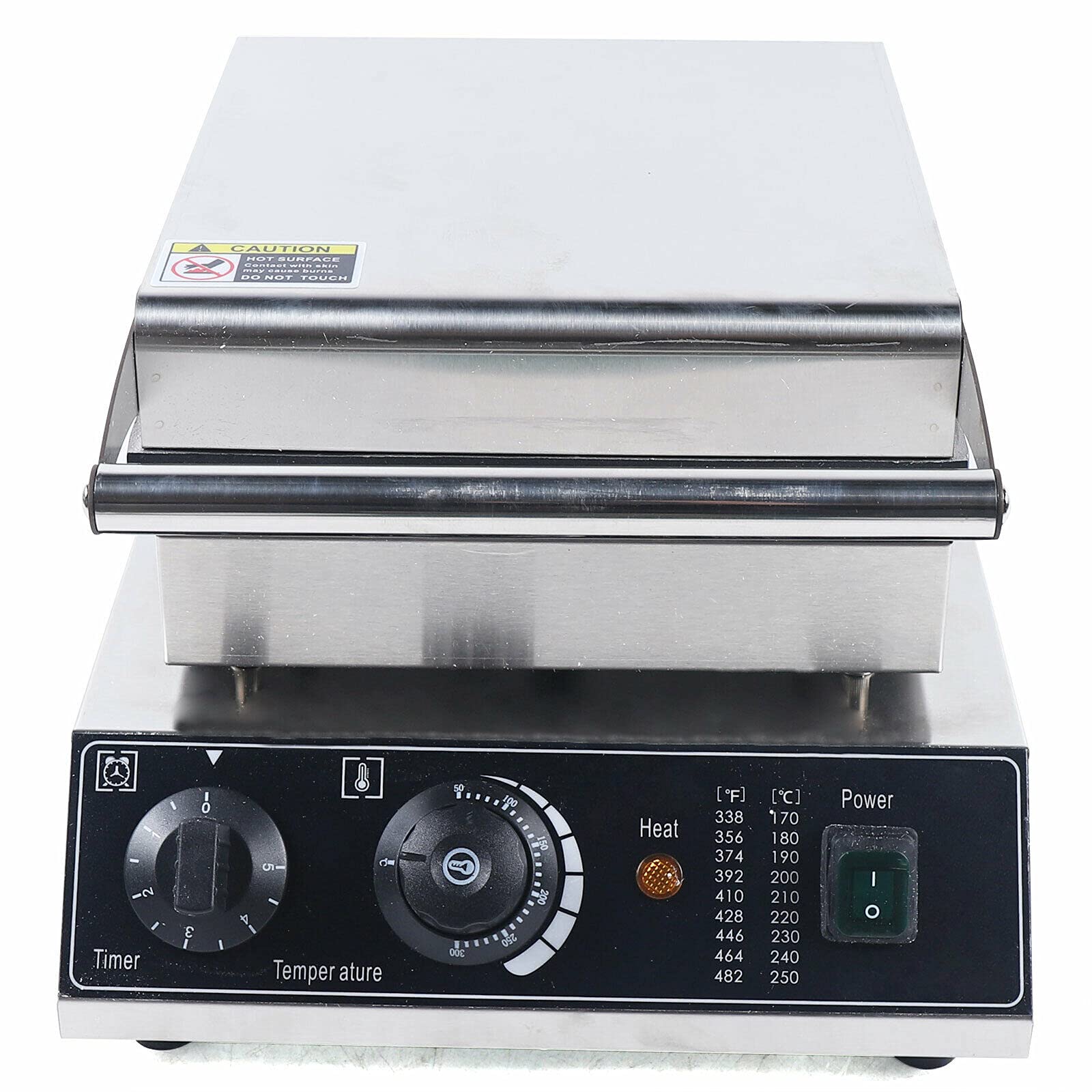 Electric Ice Cream Cone Waffle Maker Machine 110V 1500W Commercial Waffle Cone Iron Nonstick Coating Stainless Steel Crispy Waffle Roll Maker for Restaurant, Home, Snack Bar