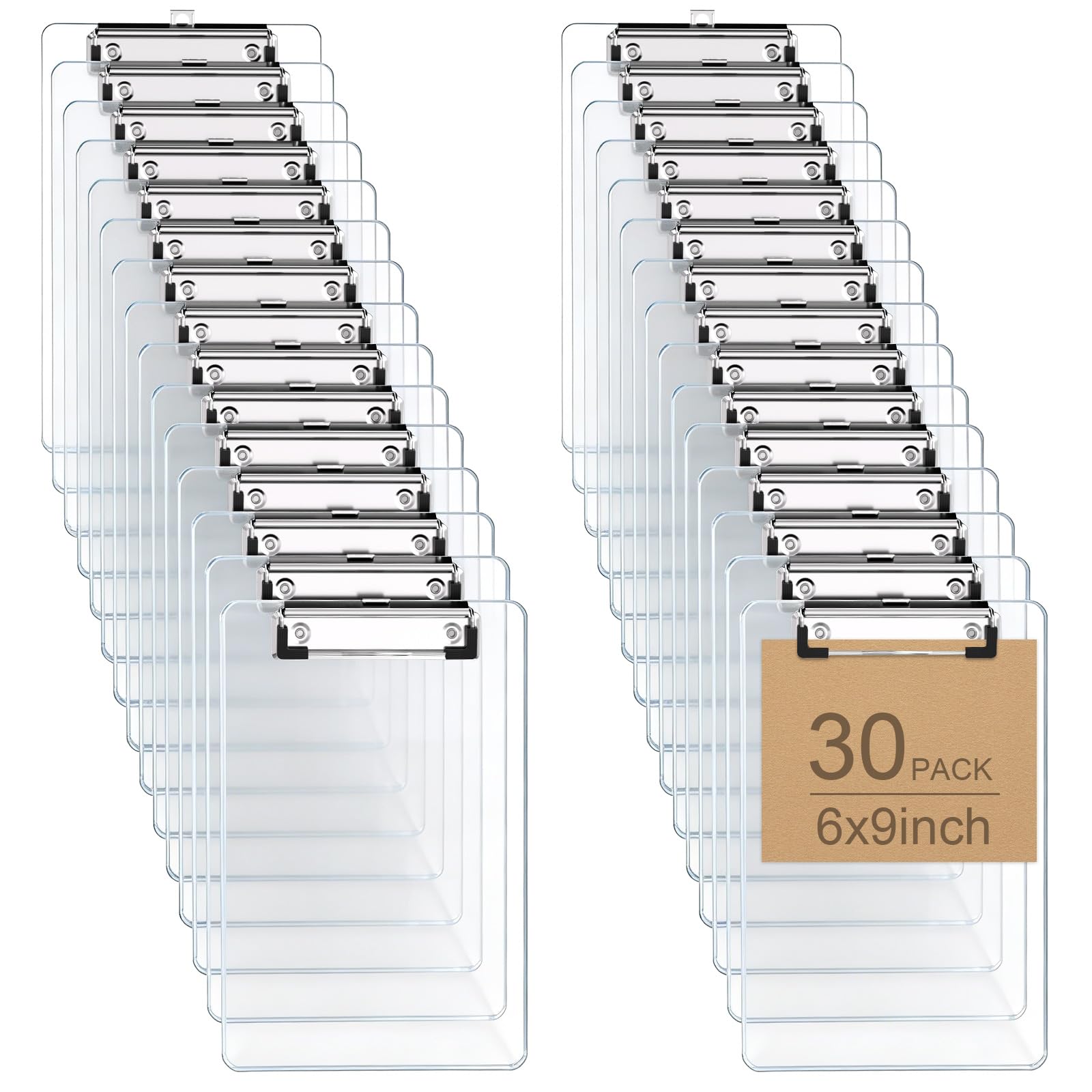Zoenley 30 Pack A5 Clipboard, Small Clear Clip Board