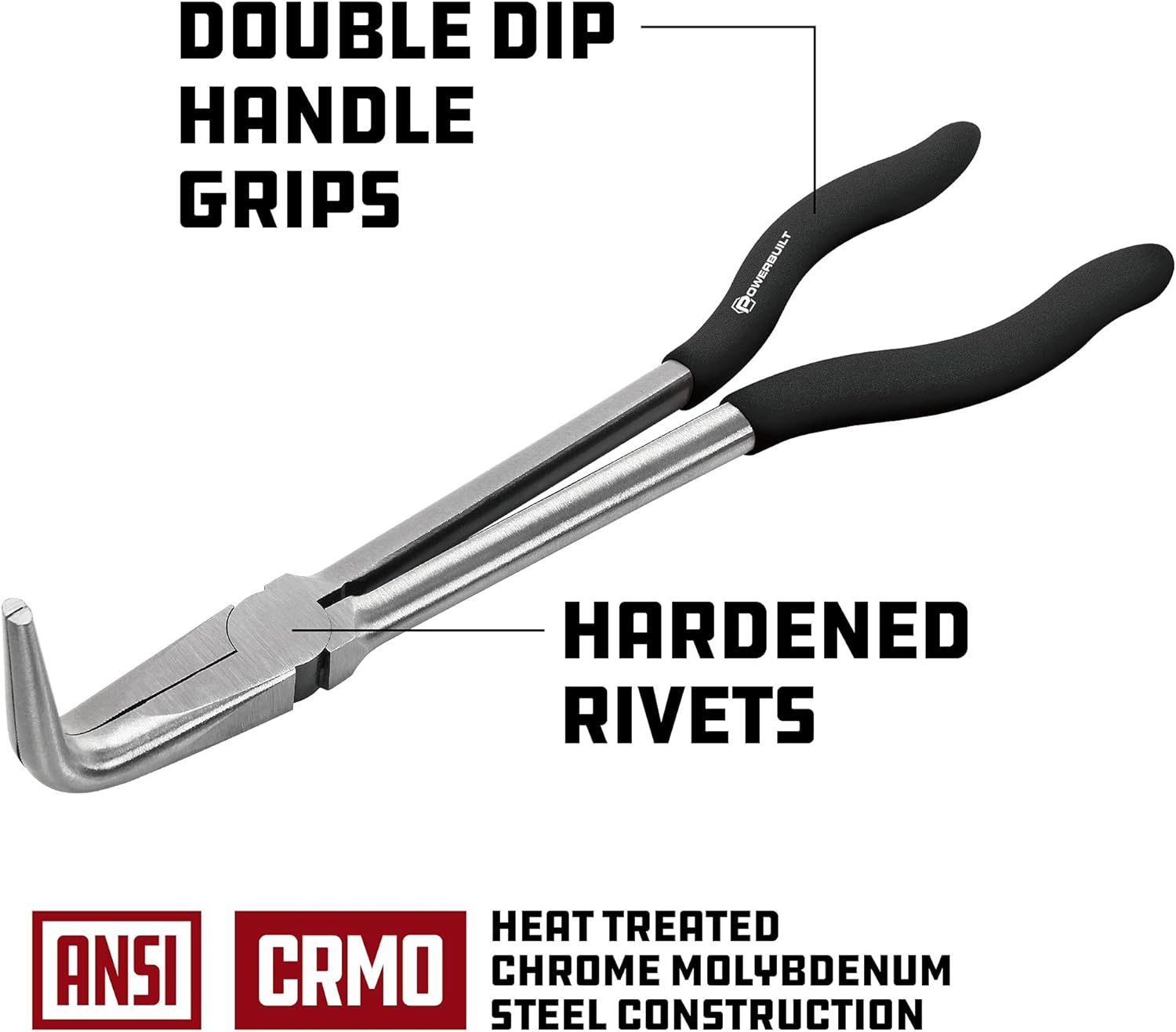 Powerbuilt - 11" 90° Long Reach Plier (Crmo), Hand Tools, Pliers (Pro Tech), Pliers - Long Reach (645040)