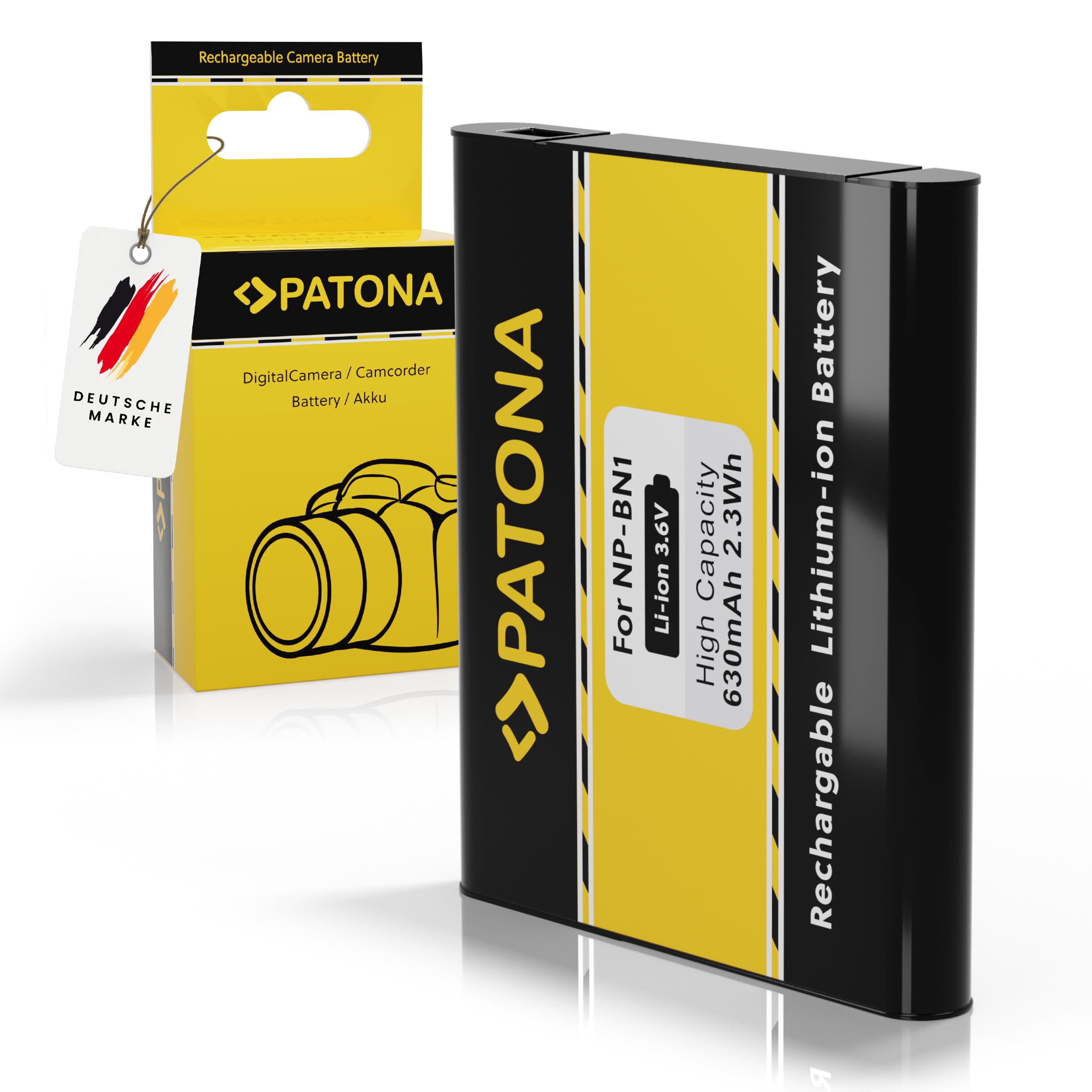 PATONA Caricatore Doppio + 2X NP-BN1 Batteria 630mAh – Ricambio per Sony NP-BN1 – per CyberShot DSC-QX100, T99, TF1, TX5, TX100V, W710, W730, WX80, WX200 – set completo per il viaggio