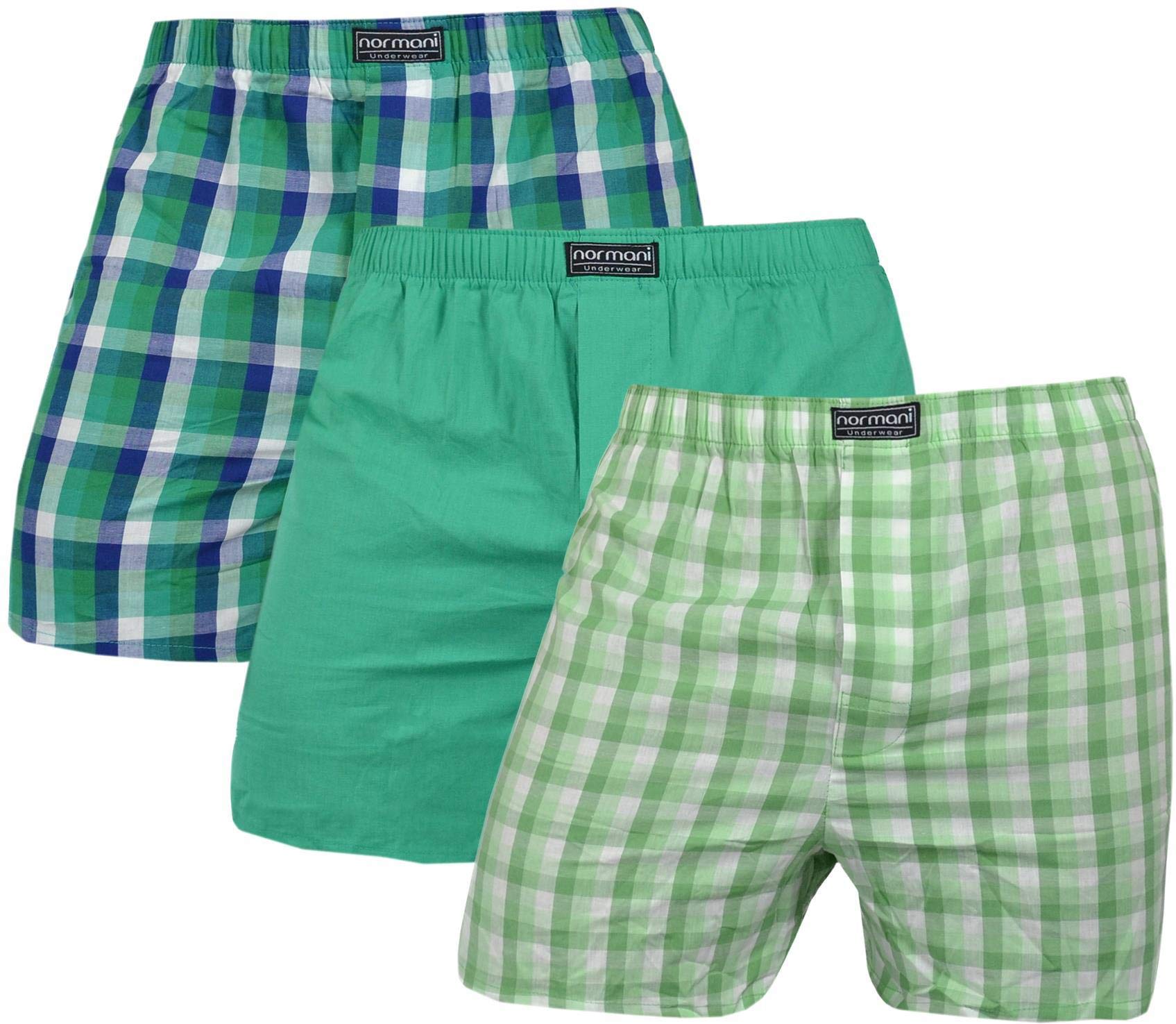normani 3 x Herren Web Boxershorts aus Reiner Baumwolle