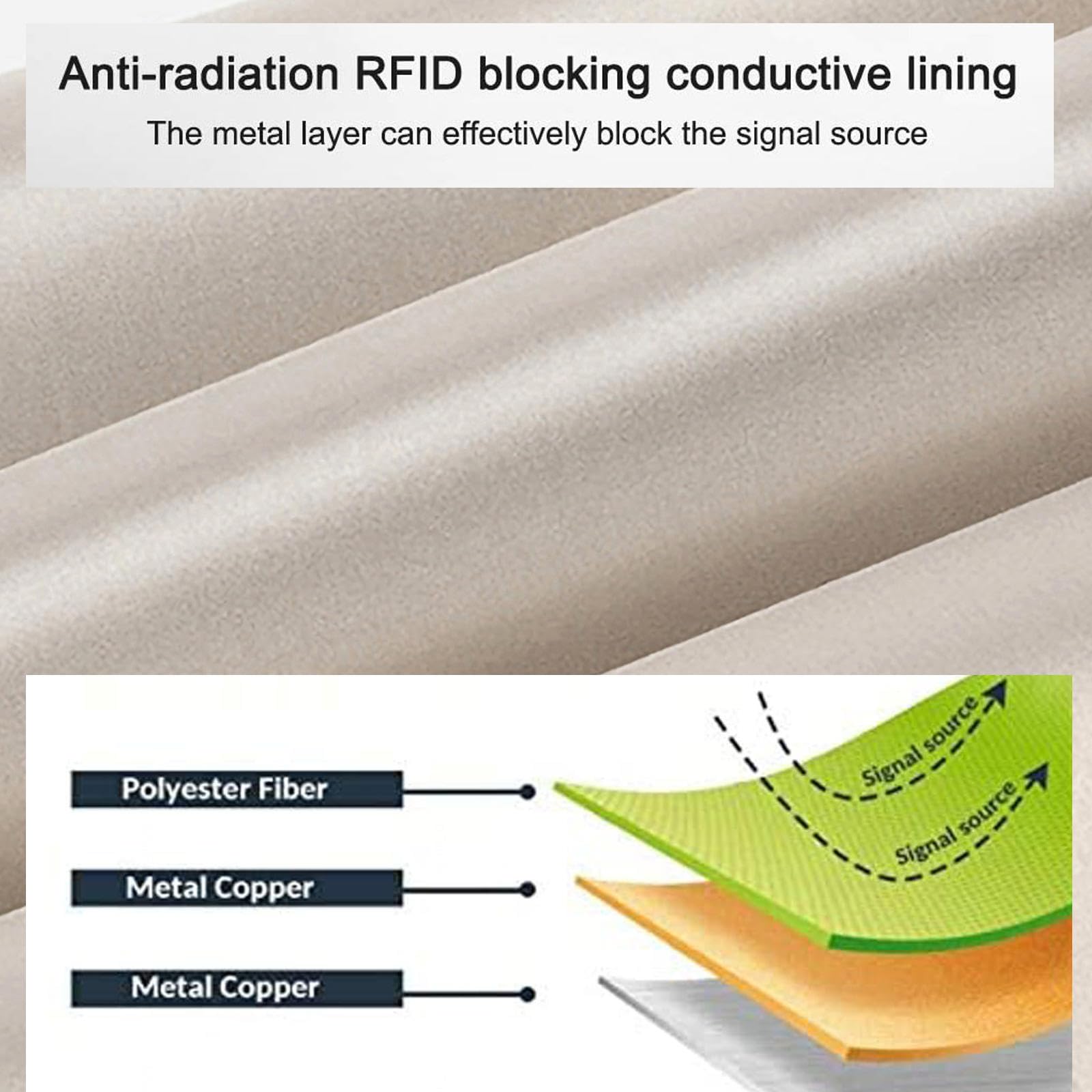 Tkanina ochronna RF RFID EMF na telefon i WiFi, osłona EMI, ochrona przed promieniowaniem, osłona z tkaniny przewodzącej, blokuje sygnały (5G, WiFi, komórkowa, Bluetooth), złota, 8 m