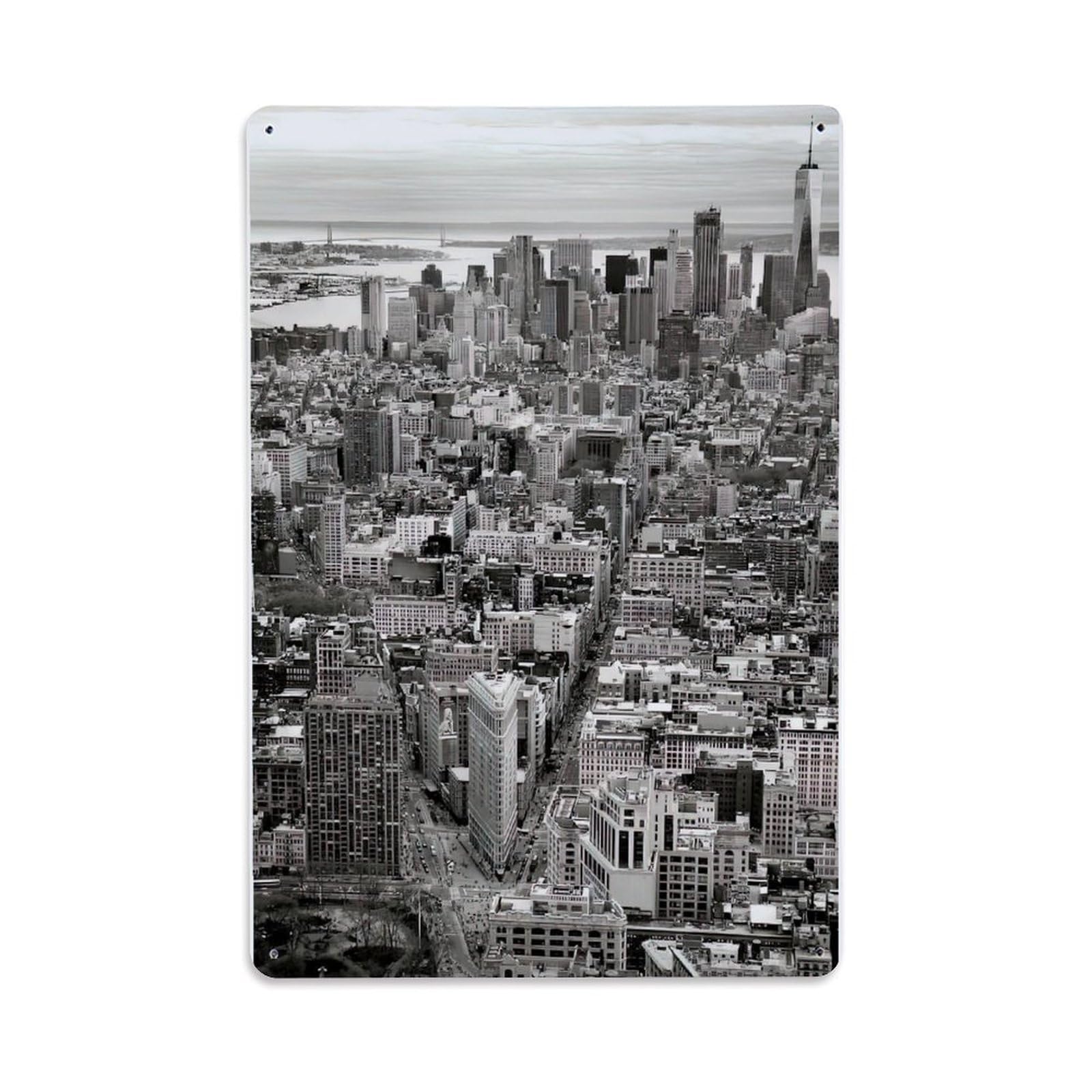 Vintage Photography New York City Metal Tin Sign Plaque Wall Decor for Cafe, Club Bar, Office, Home Garden Metal Poster 8x12Inch