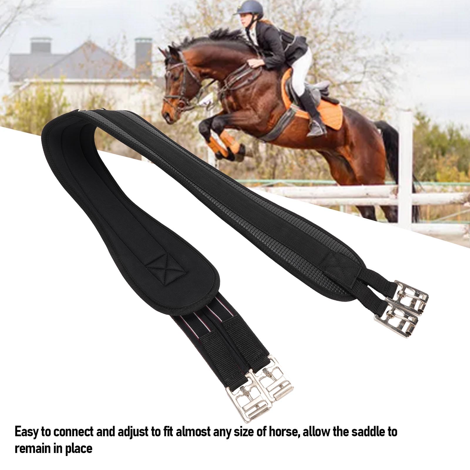 Pferdesport Leder Pferdebauchgürtel Roller Schnalle Edelstahl Gleichmäßige Druckverteilung Trail Reiten Englisch Sattel