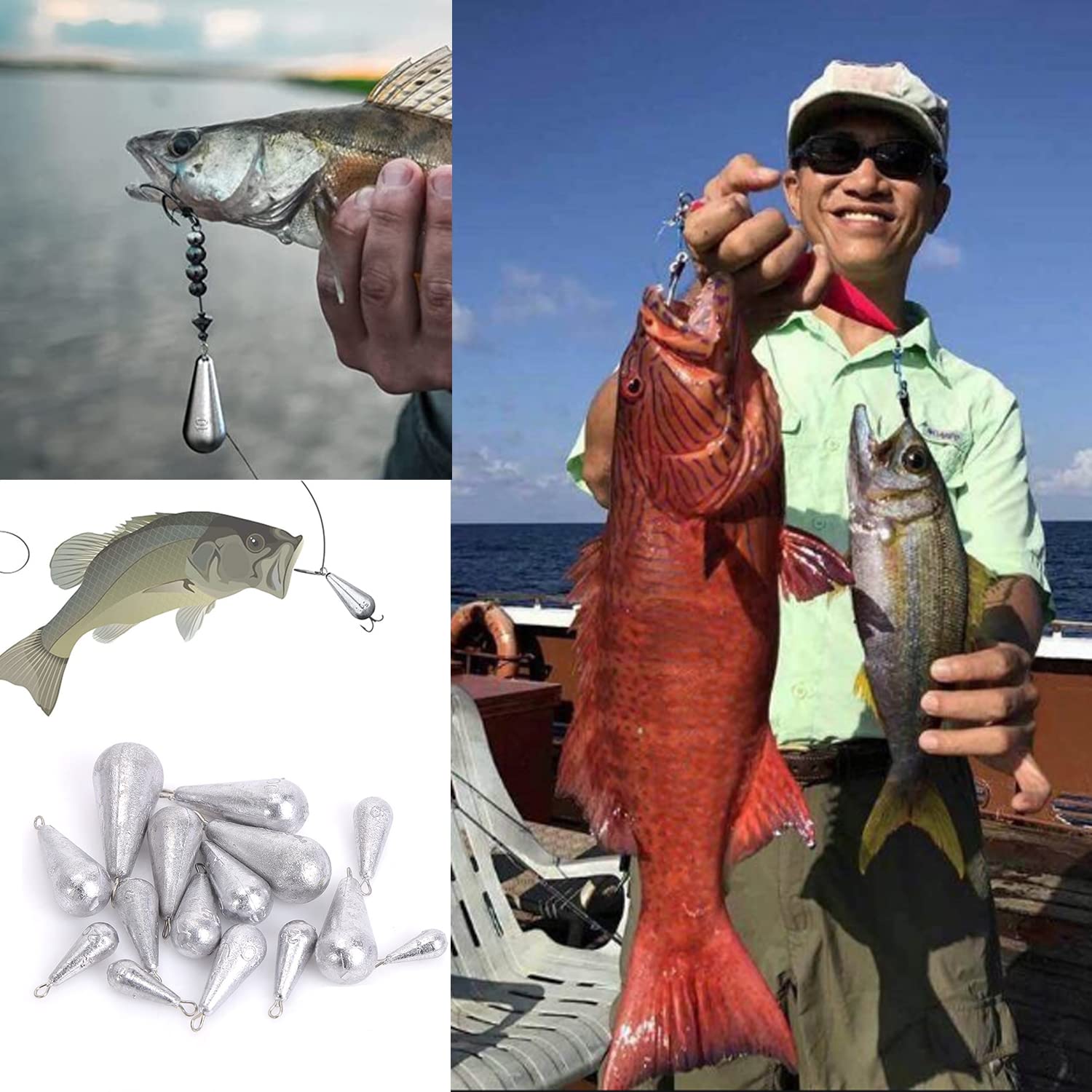 Lot De 78 Plombs Fendus Pour Pêche - Poids De Pêche Compacts En Plomb, Avec étui De Transport, Pour Tous Types De Pêche