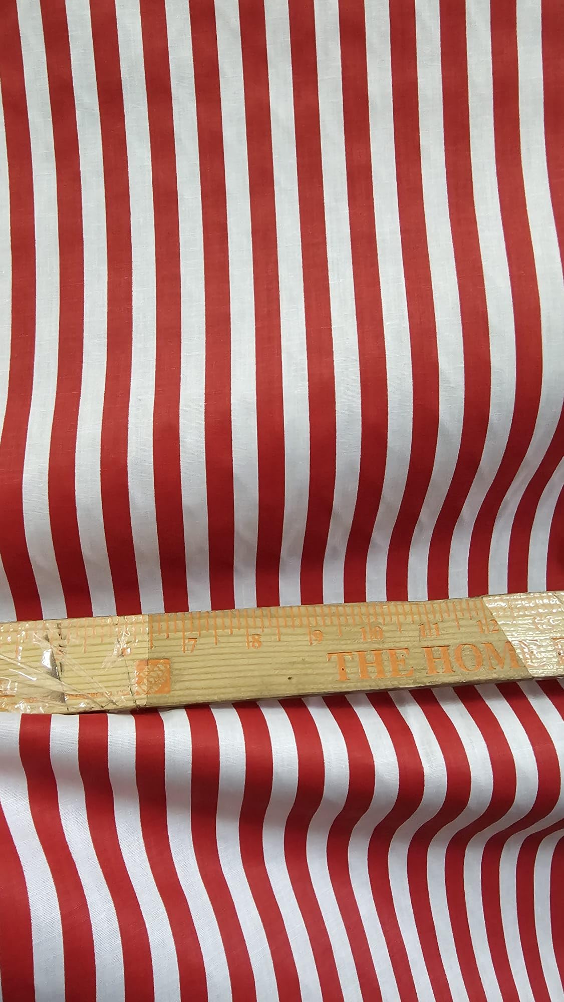 Ad Fabric, Polycotton Printed Striped 1/2 inche, Red/White Poly Cotton, 58" Inches Wide, Sold by Yard