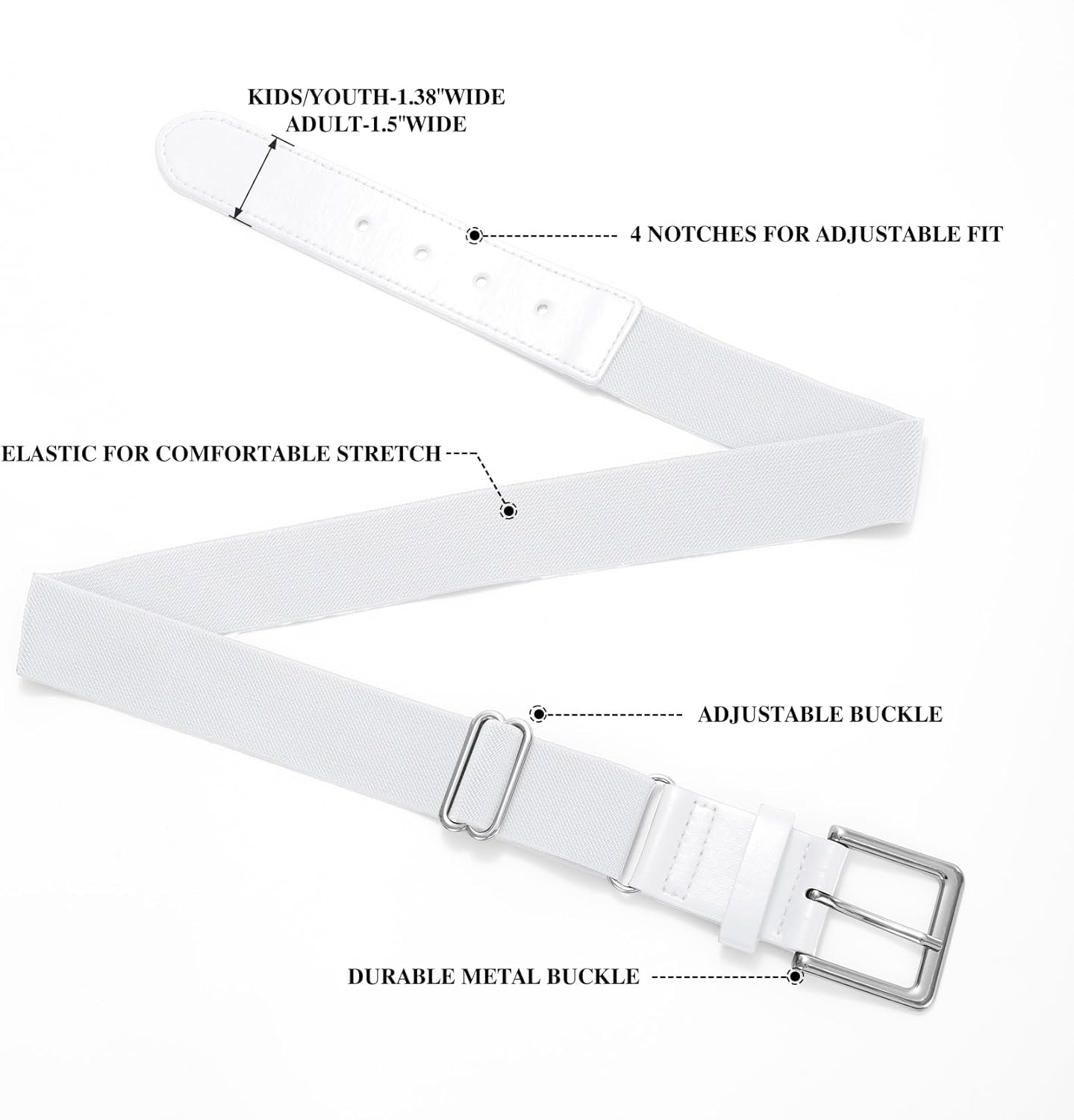 XZQTIVE Over the Knee Baseball Socks and Belt Combo Set for Youth Pink Softball Socks with Adjustable Belt - Image 5