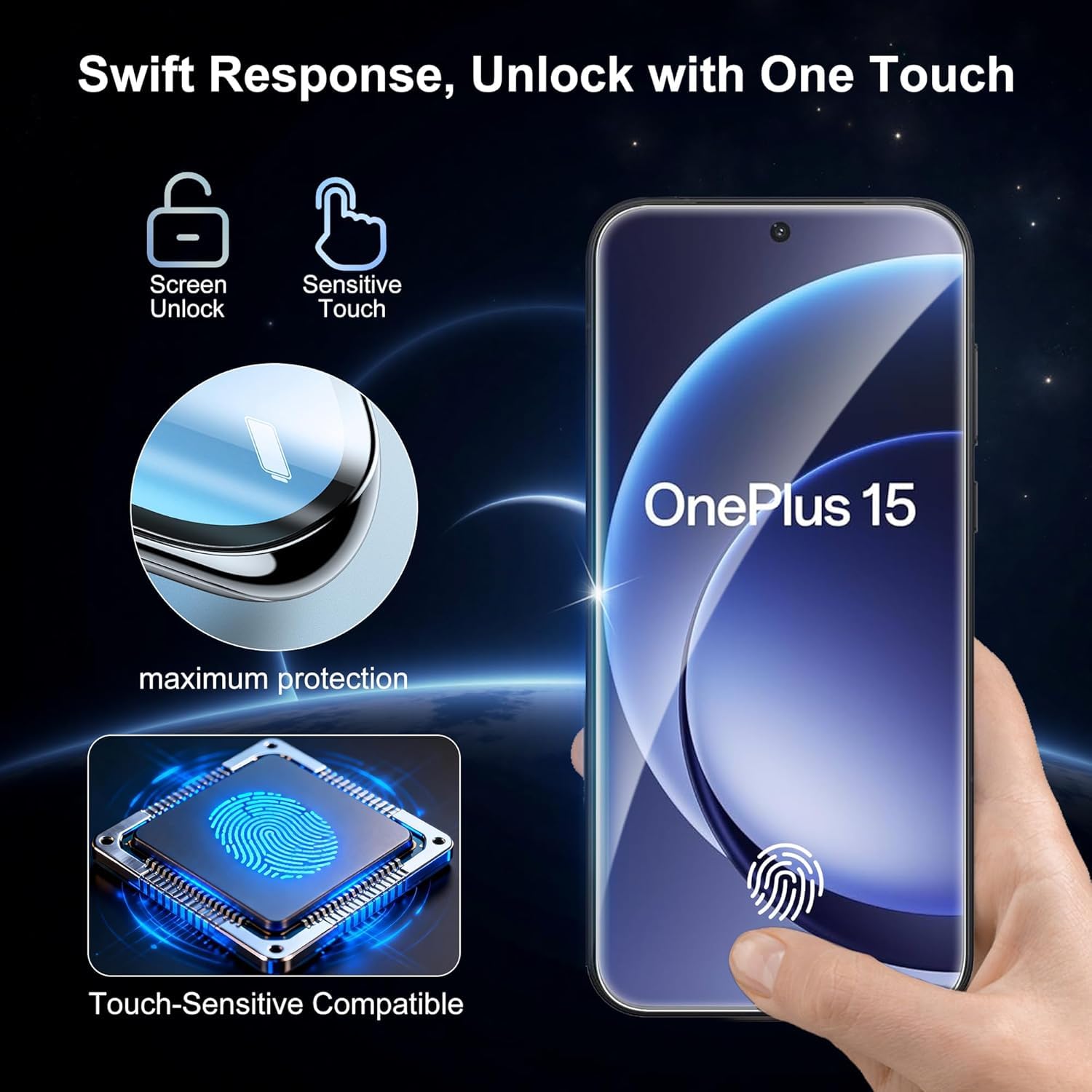 Mr.Shield [2 Pack] Easy-X Tempered Glass Screen Protector for Oneplus 15 — Amazon image 3