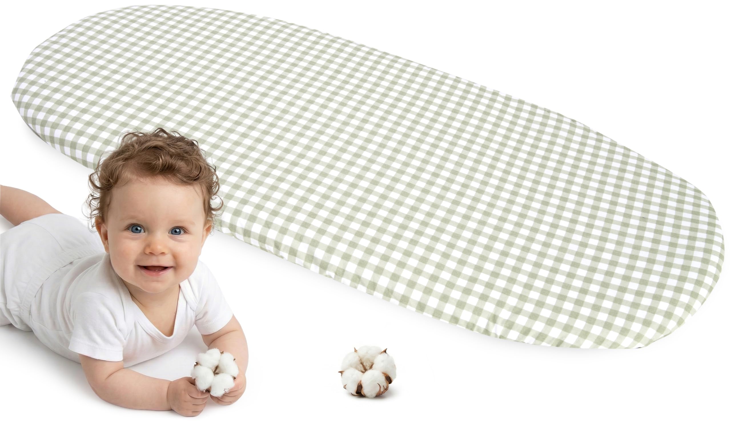 Medi Partners Baby Spannbettlaken Kinderwagen Laken 86x40 Bettlaken Stubenwagen - 100% Baumwolle Fitted Sheet für Beistellbett Babybett Bezug (Kariert)