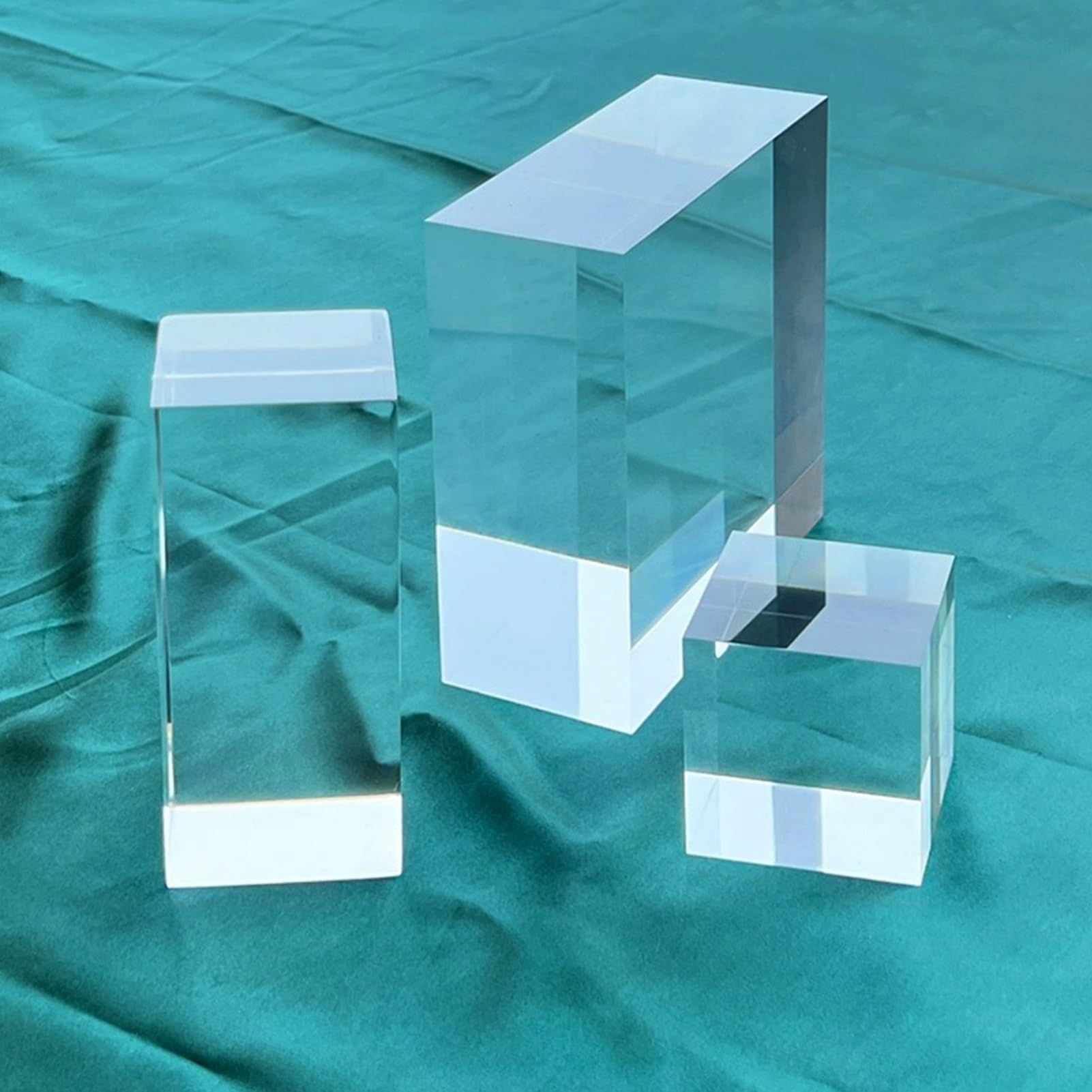Acrylic Cube Display Stands | Clear, 3x3/4x4cm, For Jewelry: Pack Of 10(0.8cm,3x3cm)
