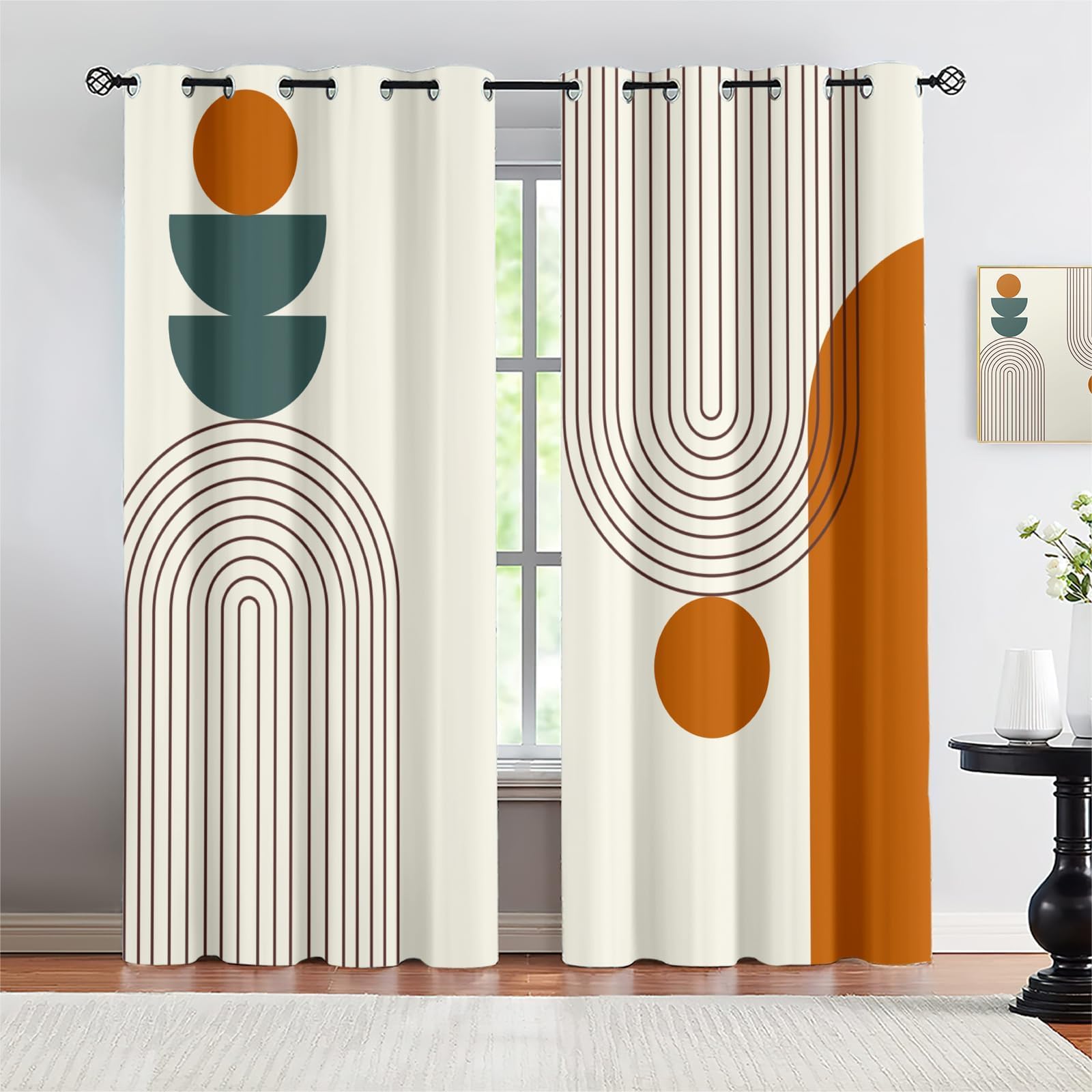 Amazon.com: SOZIUFI Mid-Century Modern Curtain for Windows