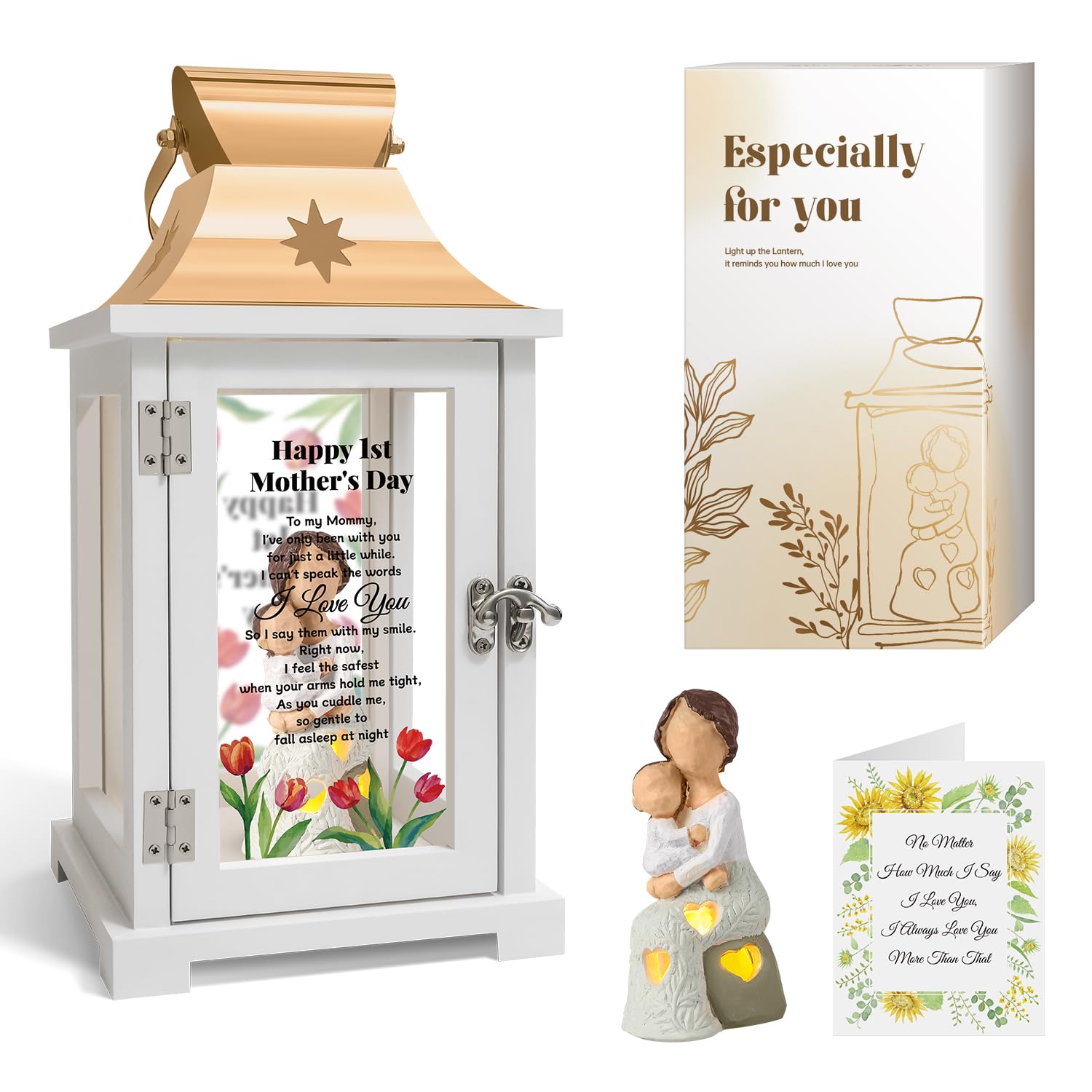 Homazing First Mothers Day Birthday Gifts for New Mom, Daughter, Daughter in Law - 1st Time Mothers Day Gifts Lantern - New Mom Gifts First Time