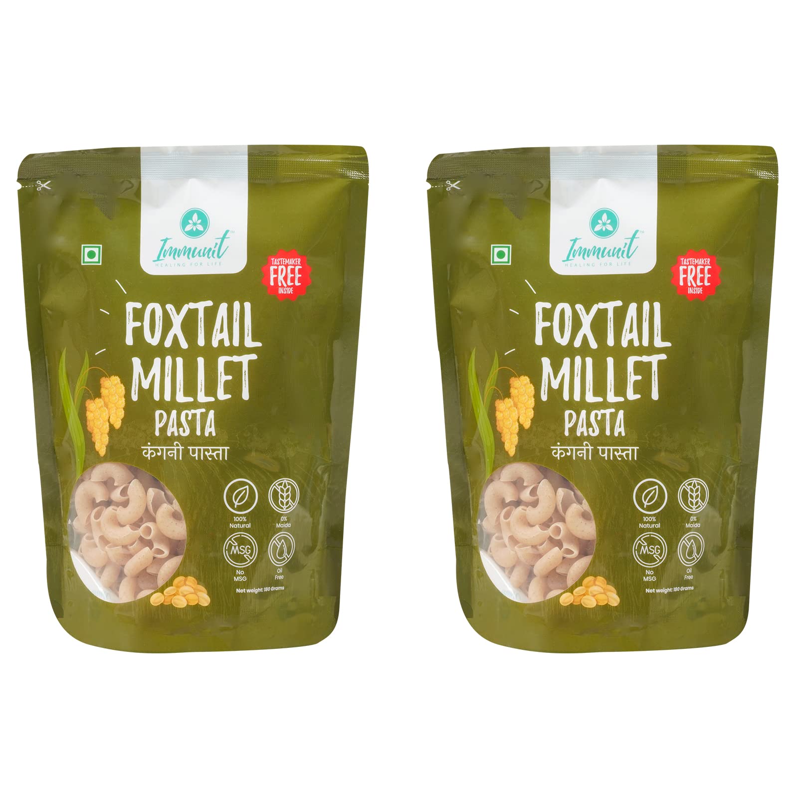 Immunit No Maida Foxtail Millet Pasta | Vegan, Not Fried, No MSG, No Preservatives | 180 Grams, Pack of 2 (B0B4JH75N2) Amazon Price History, Amazon Price Tracker