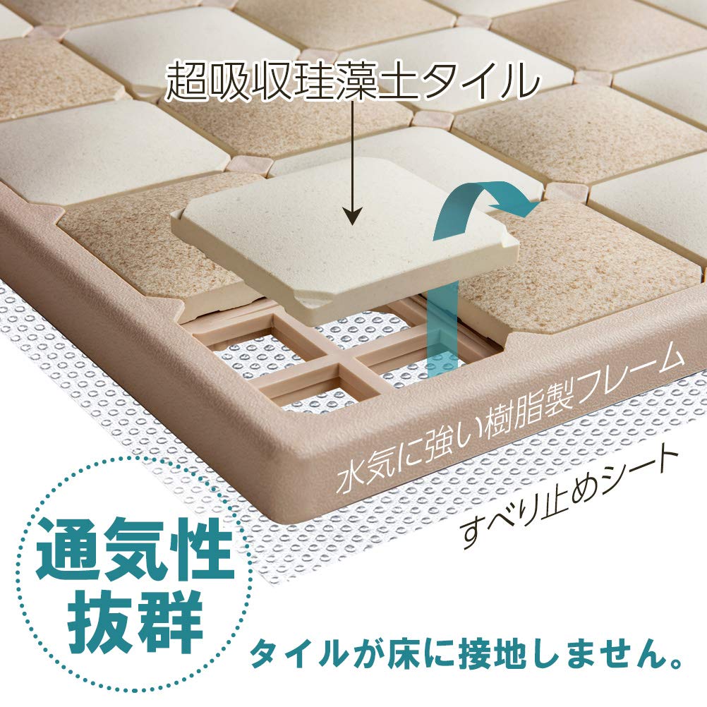 Amazon｜和平フレイズ バスグッズ 珪藻土バスマット ボジョルナ