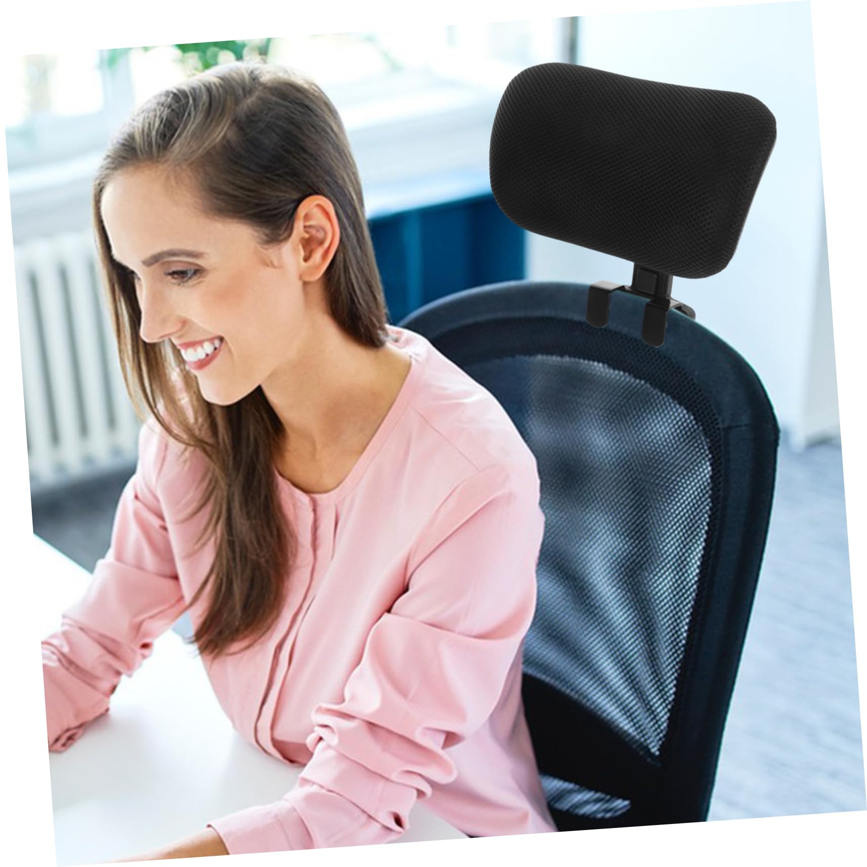 SHINEOFI Reposacabezas para Silla de Oficina, 1 Juego Negro Ajustable