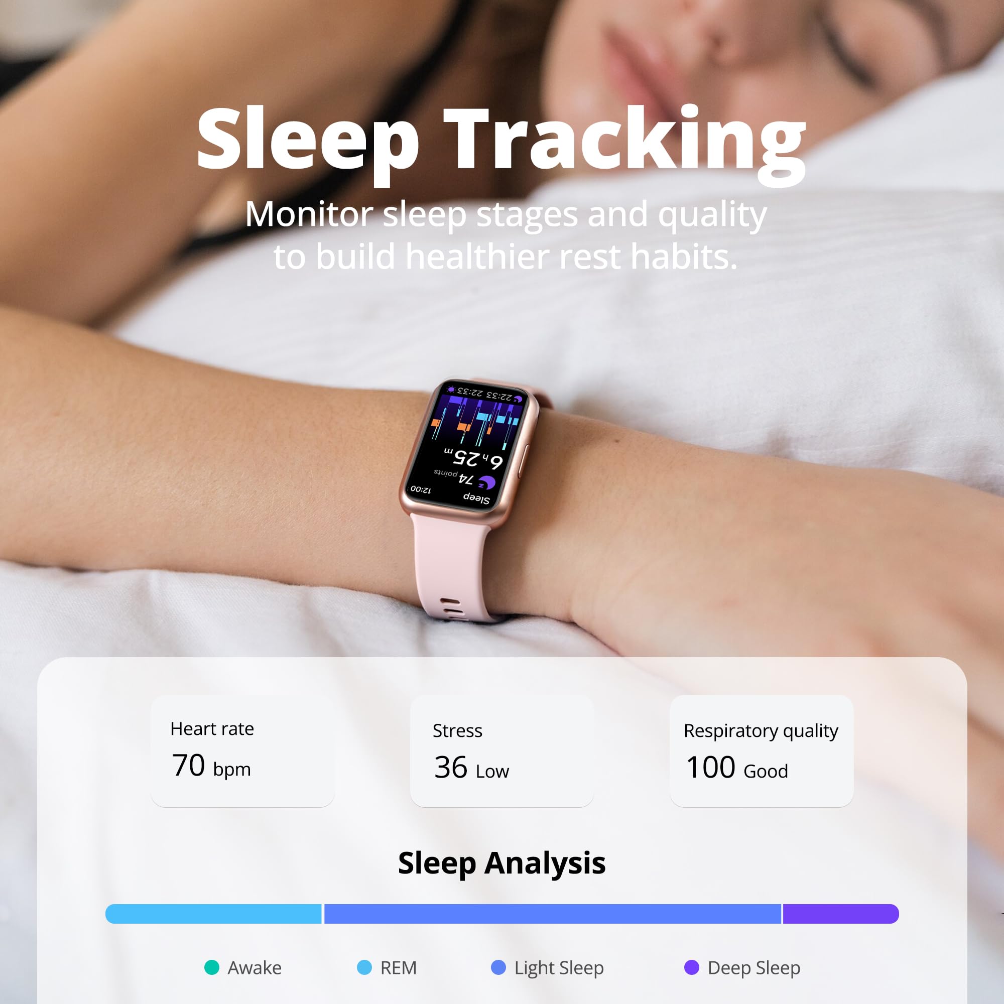 Fitness Tracker Smart Watch for Men Women, 1.47" HD with Bluetooth, 24/7 Heart Rate & Blood Oxygen Monitor, Sleep & Step Counter, 100+ Sports Modes, IP68 Waterproof, Compatible with Android iOS