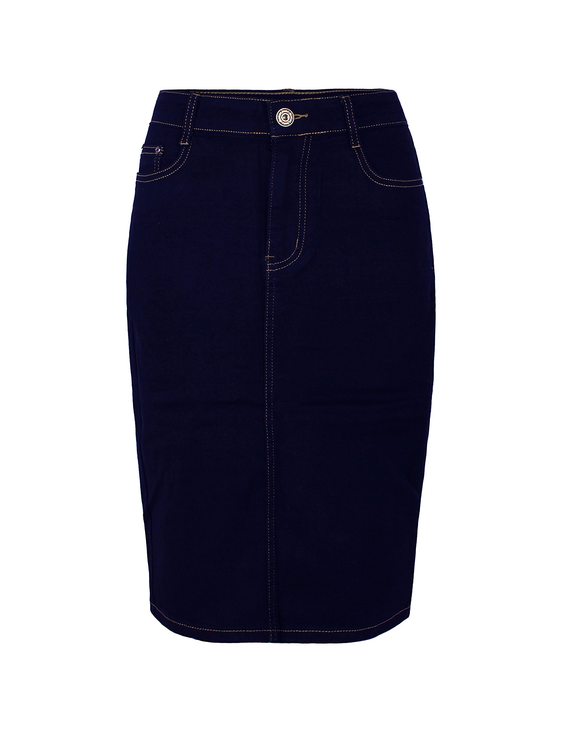 Fraternel Jupe Jeans Femme Longueur Genou
