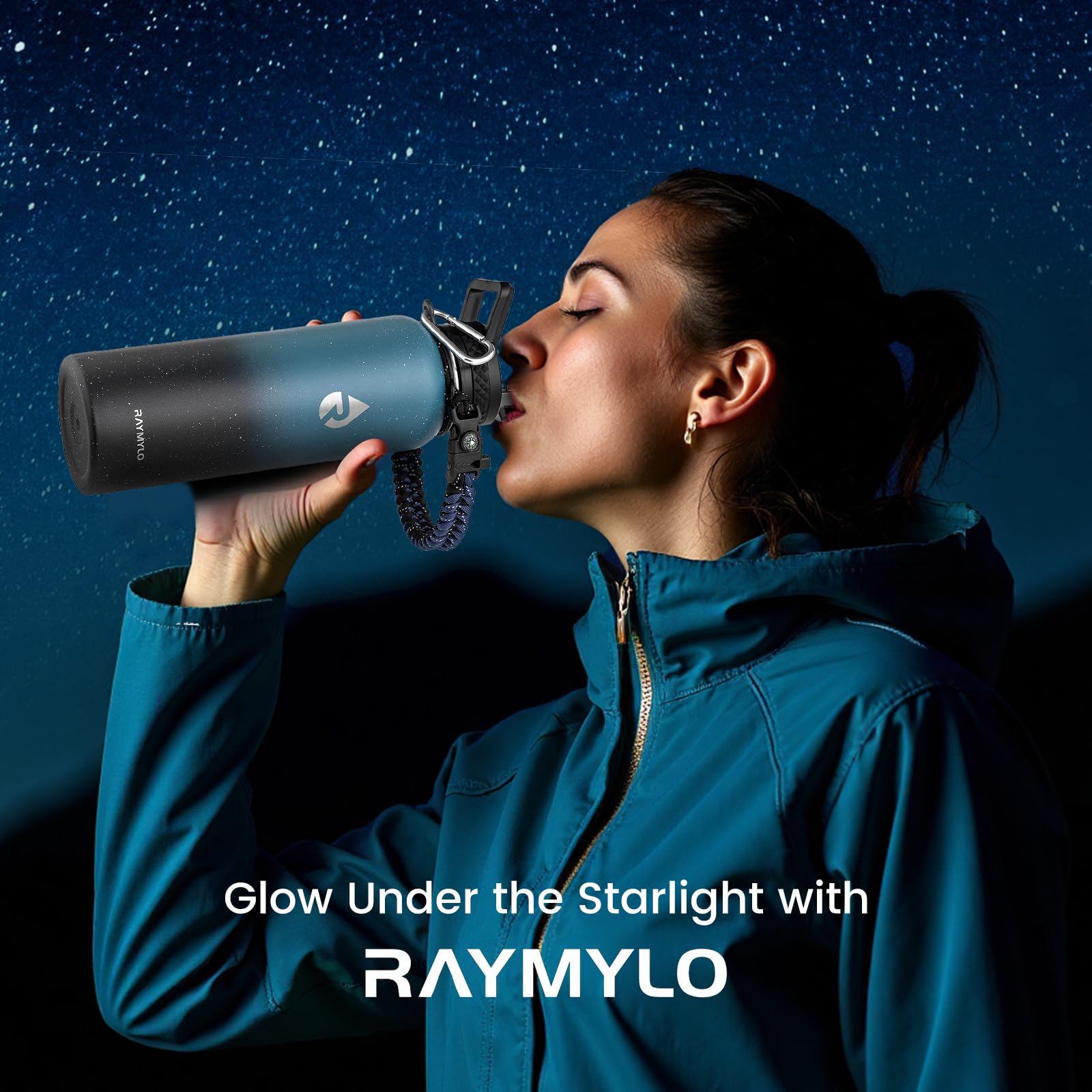 RAYMYLO Insulated Stainless Steel Water Bottle with Straw & Spout Lids - Image 2