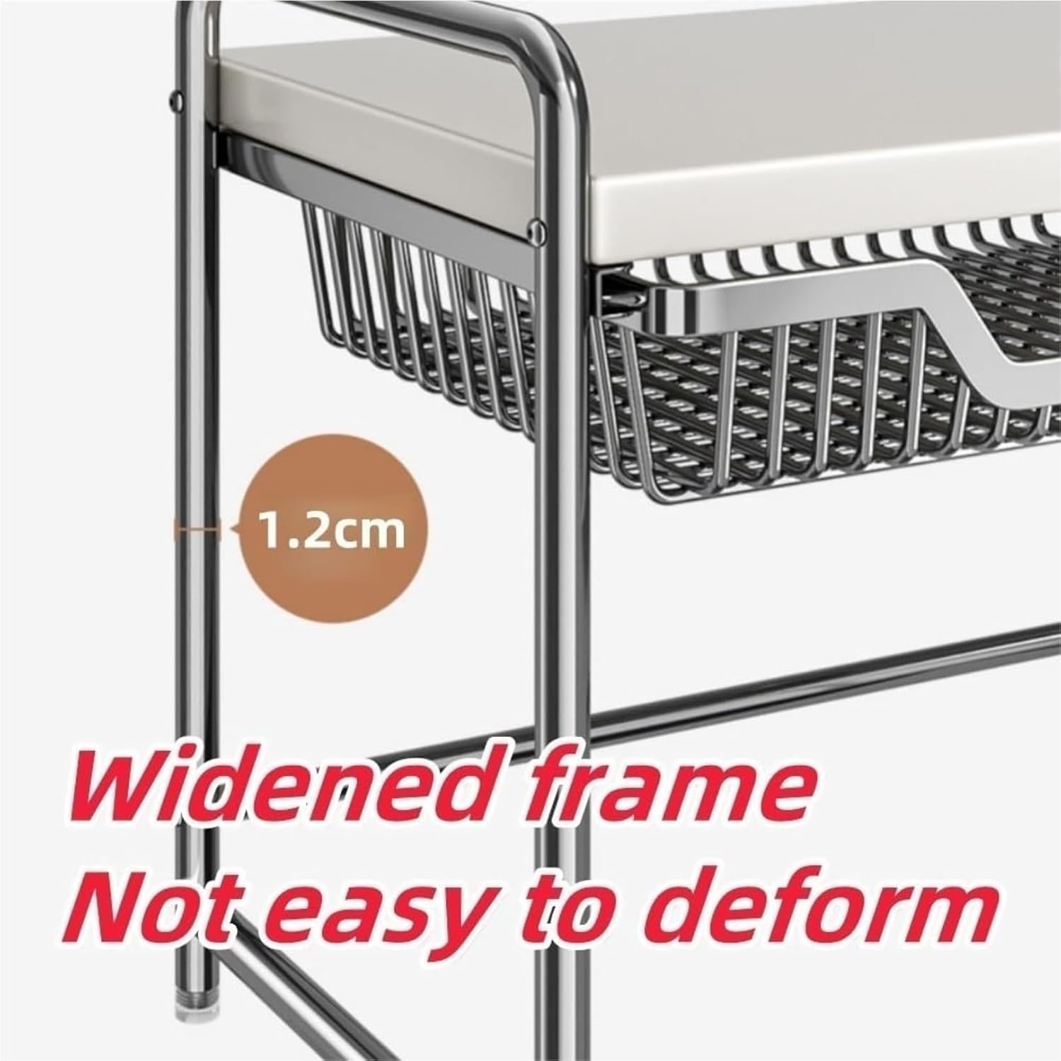 Microwave Oven Rack, Countertop Rack with Drawers, Metal Storage Rack, Desktop Display Stand, Multifunctional Storage Stand for Kitchen, Living Room, Dining Room