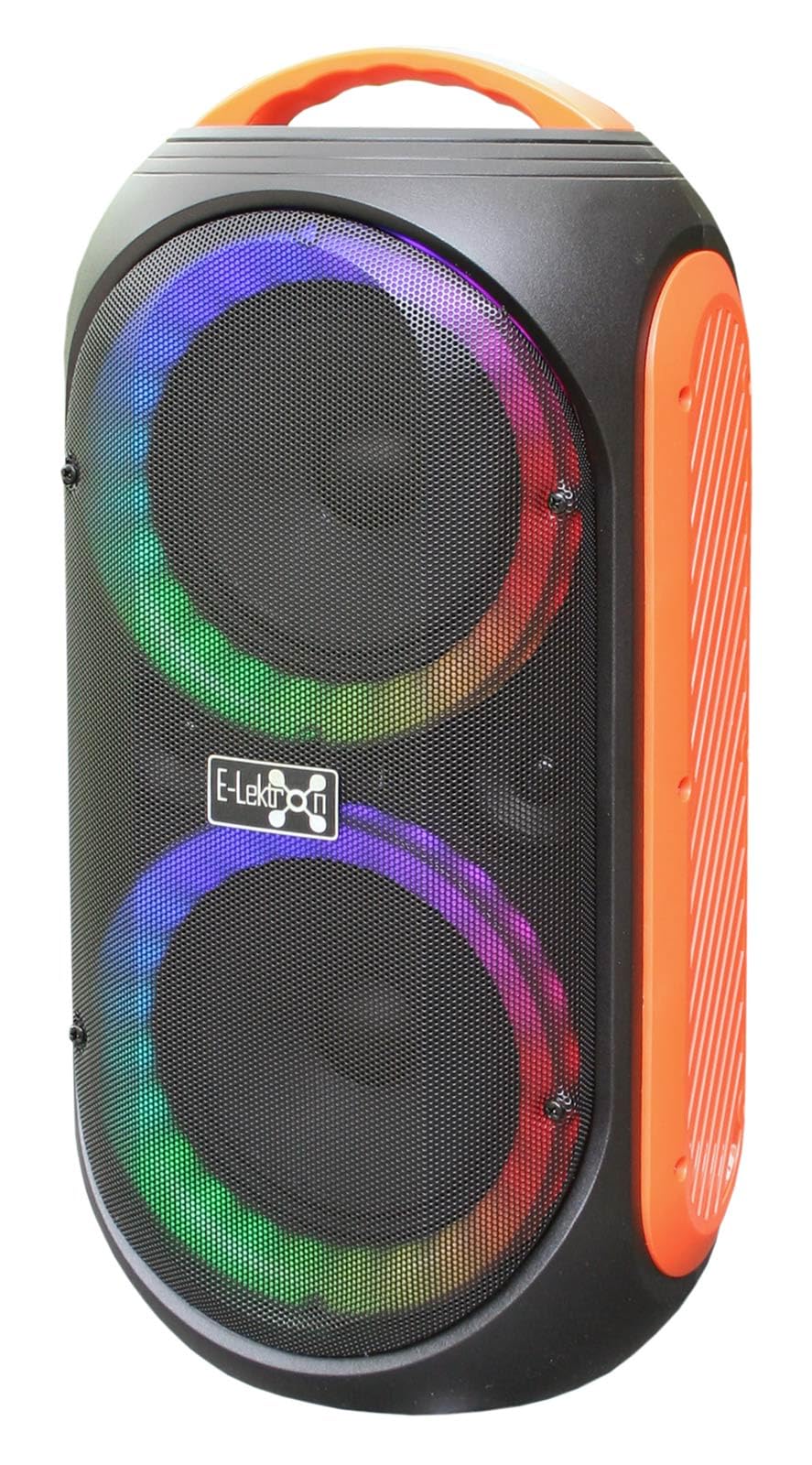 E-Lektron EL214-P Soundsystem Partybox, tragbare Lautsprecherbox Soundanlage mit USB Mediaplayer und LED Lichtshow, inkl. Mikrofon