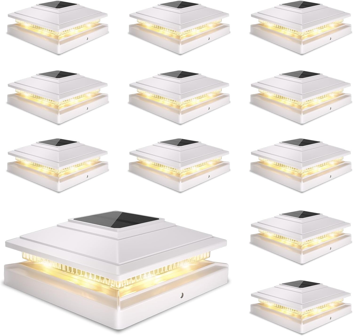 Solar Post Cap Lights Outdoor 12pack