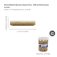 Vista 105 de 3/8" x 2" - Paquete de 500 pasadores de madera - Secados al horno, estriados y biselados (3/8" x 2", 500 unidades)