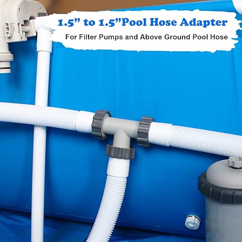 Miniatura 6 de Conector de manguera de bomba de filtro, adaptador de manguera de piscina de 1.5 a 1.5 pulgadas para bombas de filtro y manguera de piscina sobre el