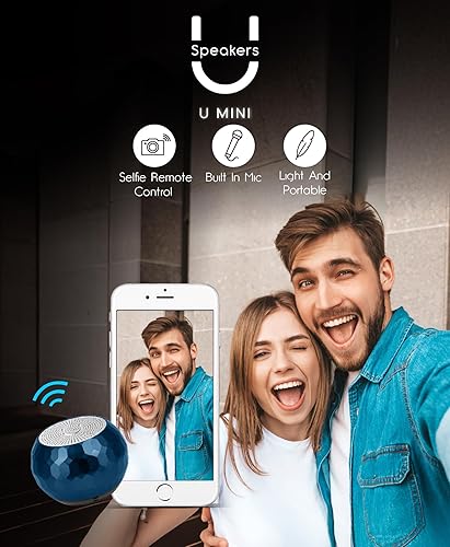 Miniatura 10 de U Mini altavoz  Elegante Bluetooth inalámbrico portátil 5.0 con micrófono integrado y obturador remoto  Mini altavoz perfecto para el hogar,