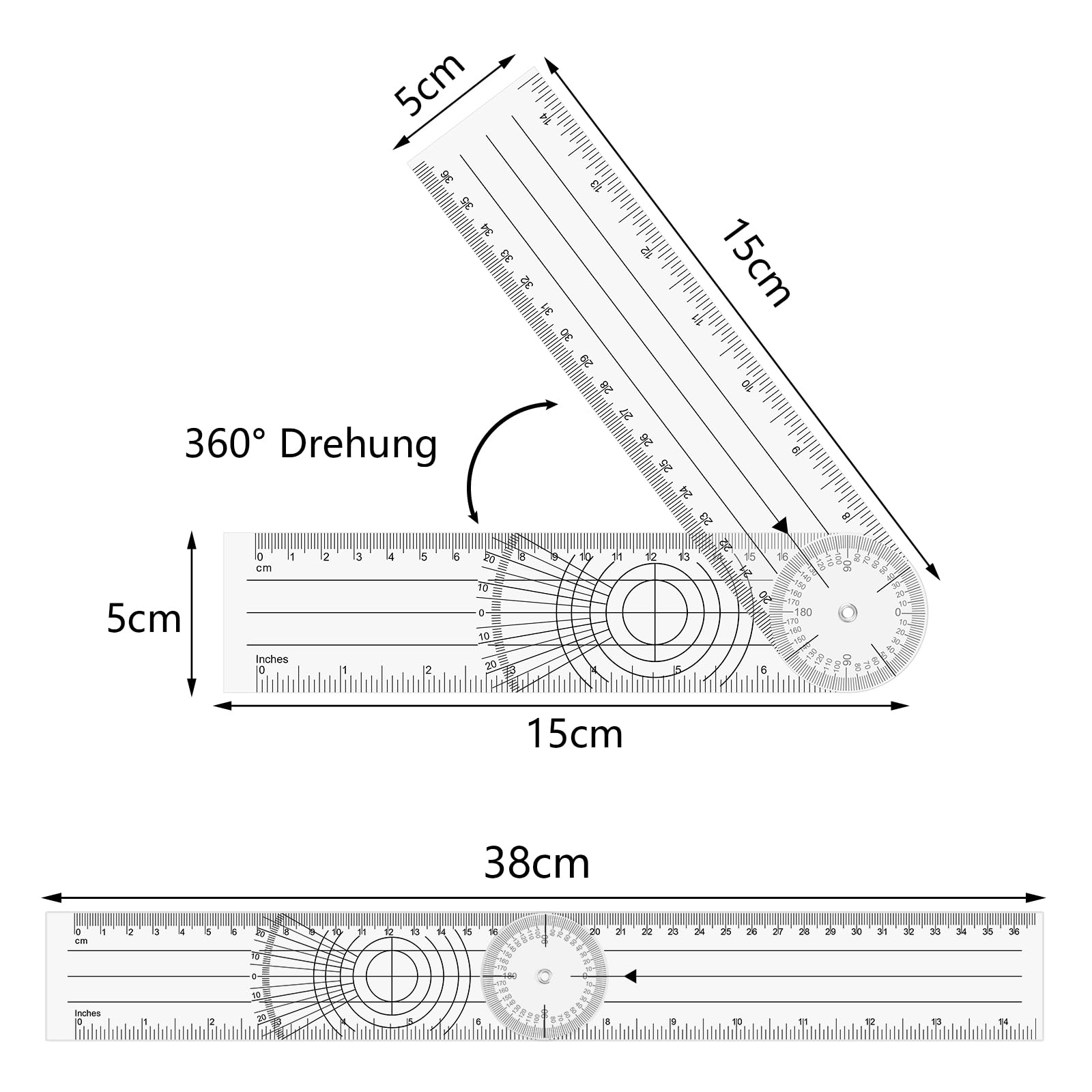 Telituny medische liniaal, orthopedische gradenboog, orthopedische hoekliniaal van transparant plastic, medische hoekliniaal voor orthopedische gewrichtsmeting Telituny medische liniaal, orthopedische gradenboog, orthopedische hoekliniaal van transparant plastic, medische hoekliniaal voor orthopedische gewrichtsmeting