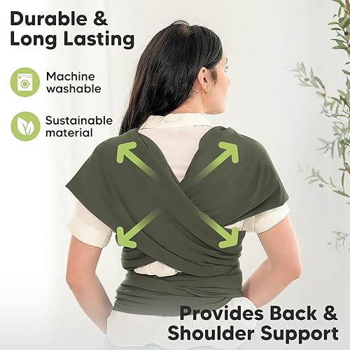 Miniatura 5 de KeaBabies Portabebés y almohadillas de lactancia  Todo en 1 Original Transpirable Baby Sling, 14 almohadillas lavables para lactancia materna,