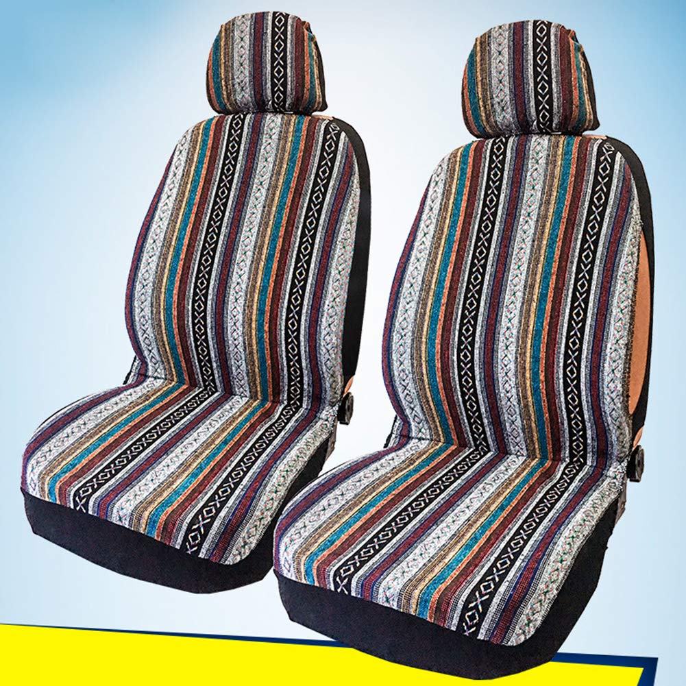 szlsl88 4 unids/Juego de protección de Asiento de Coche, Funda de Asiento Delantero Universal, Funda de cojín de Cubo Delantero, Colorido Resistente al Desgaste Baja Fundas de Asiento
