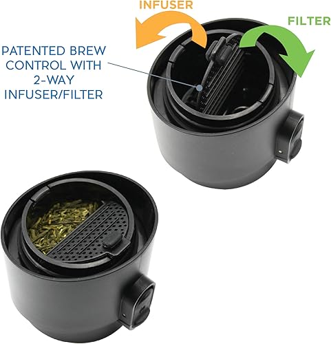 Miniatura 3 de Casaware Trio - Infusor de té  Filtro  Vaso de viaje con compartimento de hojas de 2 vías de 16 onzas (morado)