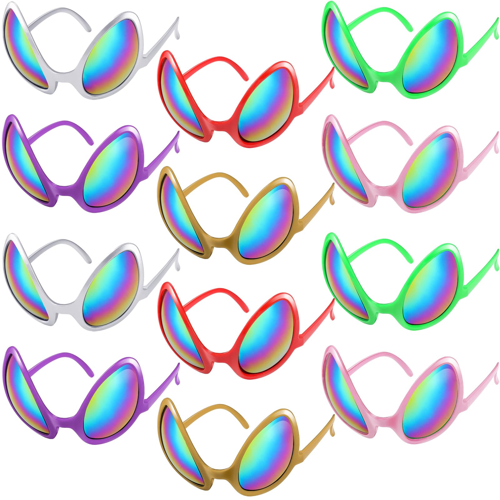 Bencailor 12 Pack Alien Glasses with Lenses Halloween Sunglass for Cosplay