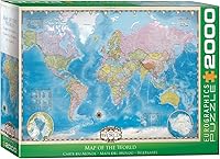 Vista 1 de EuroGraphics Mapa del rompecabezas del mundo (2000-piezas) (8220-0557)