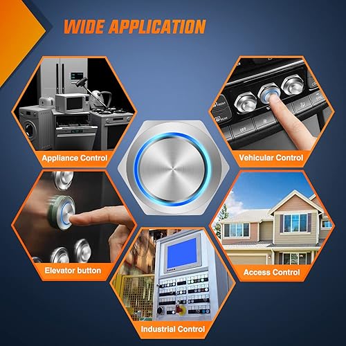 Vista 8 de Nilight 12mm Push Button Switch 5PCS with Pre Wired Harness 12V 24V Stainless Steel Self Locking Latching LED Round Switches SPDT 4Pin Waterproof 5