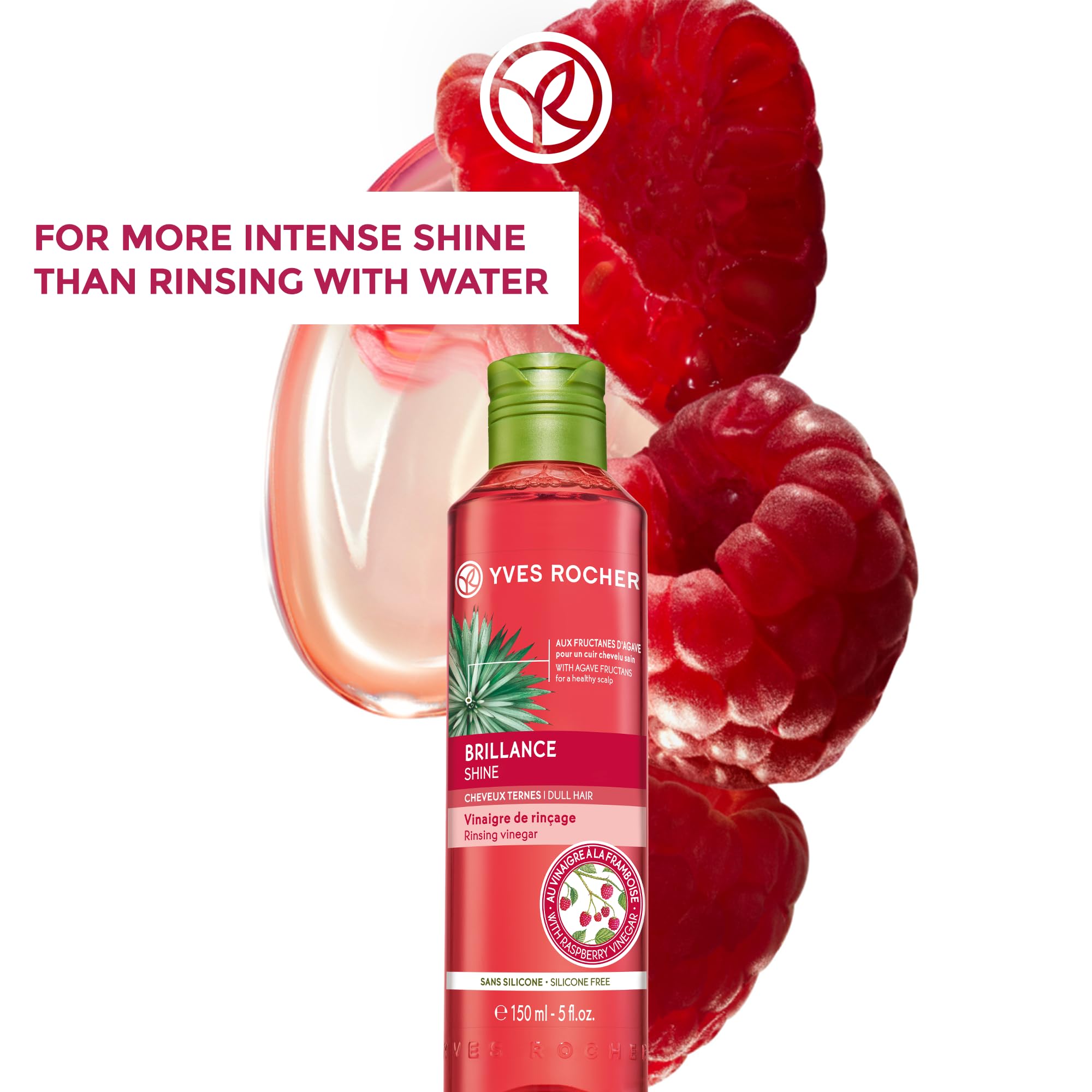 Vinaigre De Rinçage Yves Rocher Brillance Framboise 400 Ml - Soin Cheveux Brillants - Neuf