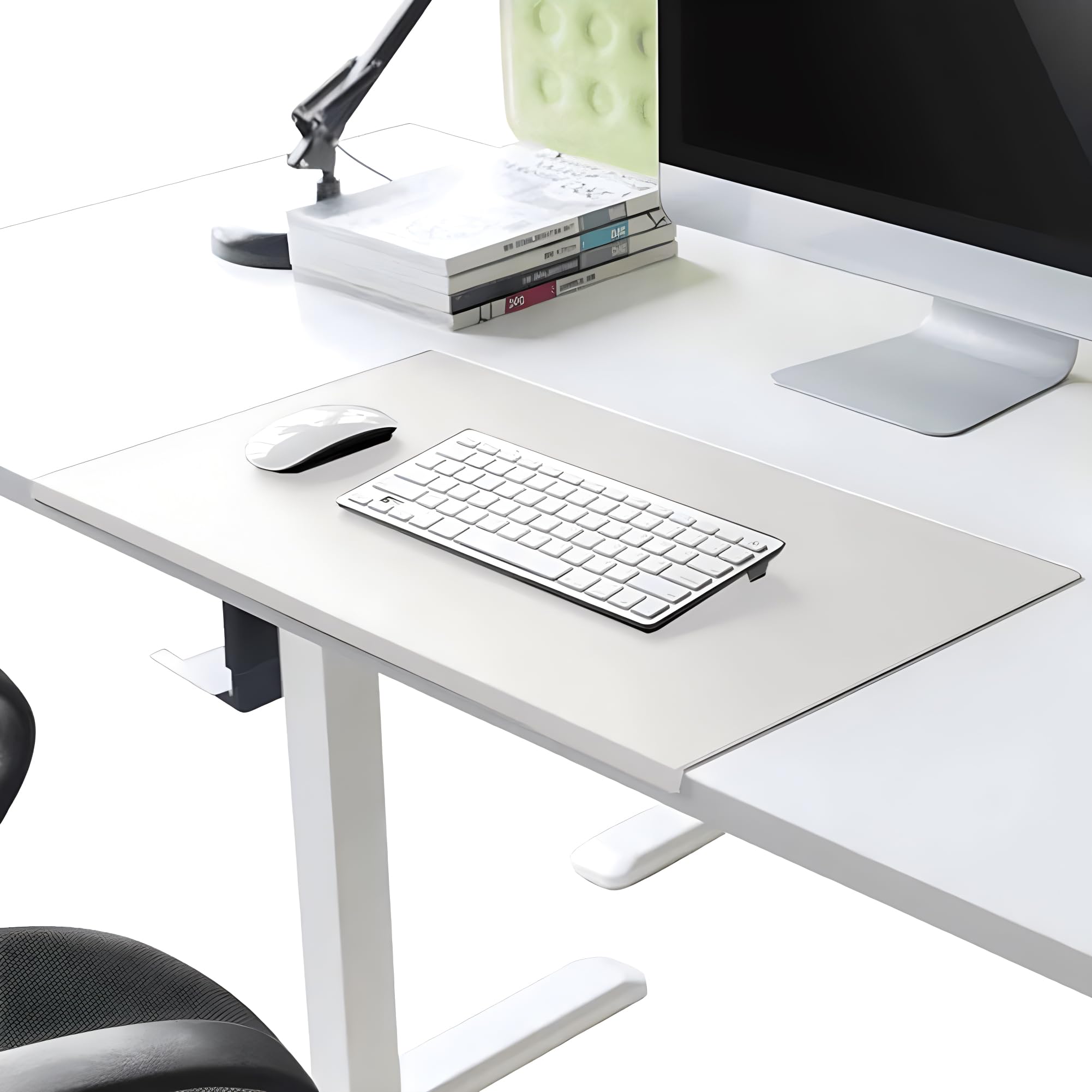 Sous-main de bureau extra large en cuir PU avec rebord,Tapis de bureau étanche avec protection des bords,Antidérapant et pour ordinateur