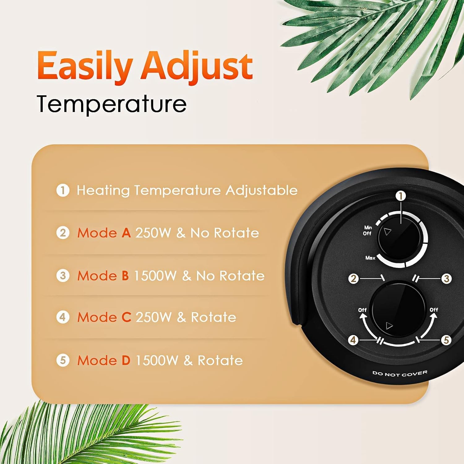 review 2-In-1 Space Radiant Heater - 120° Oscillation Infrared Heater for Indoor, 1500W Electric Heater, 4 Heating Modes, Garage Heater with Dual-Protection, Quiet Fast Heating Patio Heater