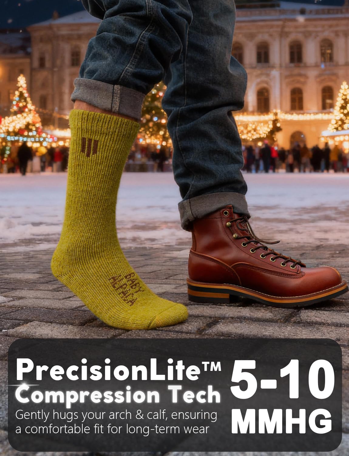 Alpaca Wool Boot Socks Men and Women, Heavyweight Thick Thermal Socks Cold Weather Hunting Hiking, Moisture Wicking - Image 5