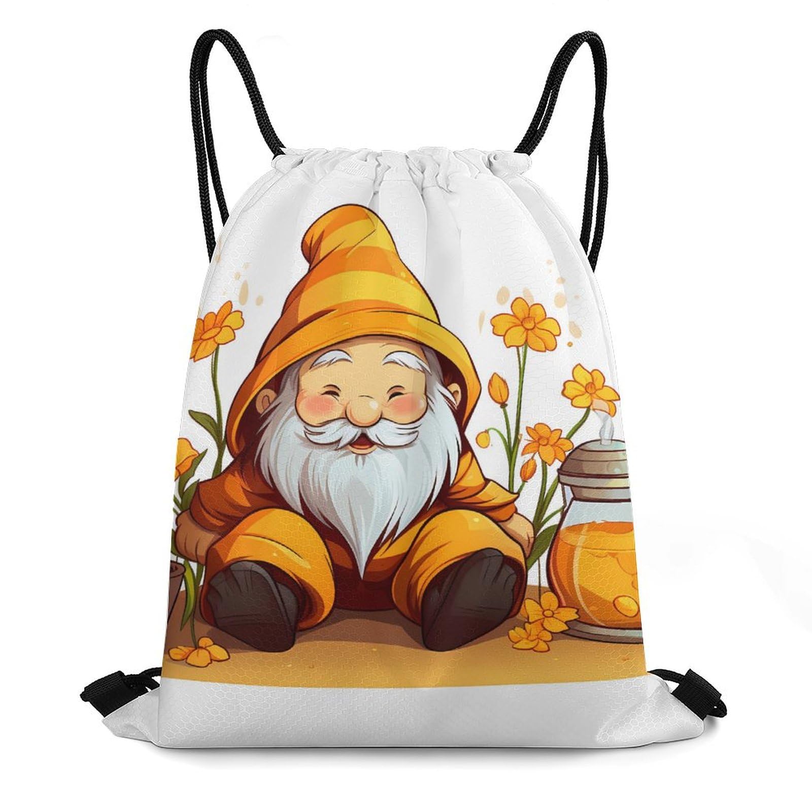 Cute Little Dwarf Gnomes Drawstring Backpack Durable Sport Gym Bags Daypack for Men Women 35 * 42cm