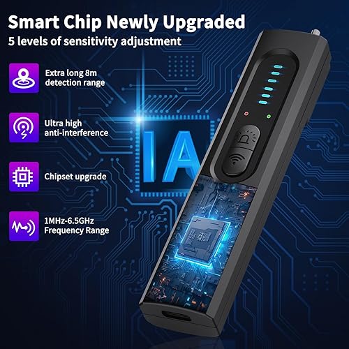 Miniatura 4 de Nilone Detector de cámara oculta para viajes, detector de cámara espía actualizado 2025, buscador de dispositivos ocultos, escáner de señal