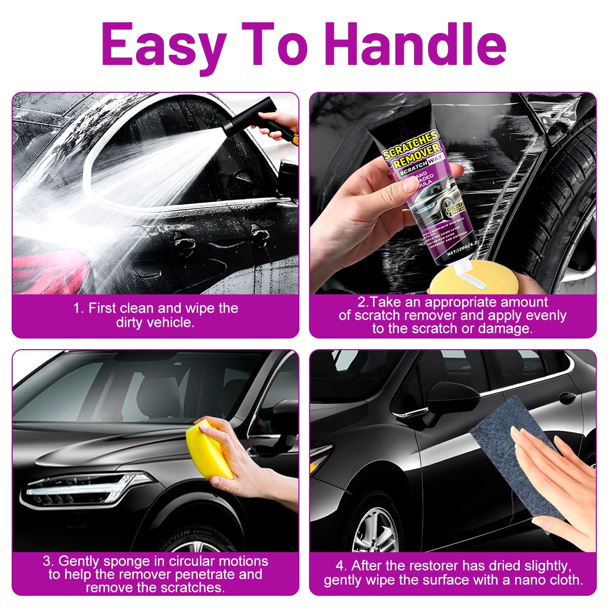 Crème Réparatrice Pour Rayures De Voiture - Efface Rayures Profondes Et Légères - Pâte Anti-rayure 100ml Avec éponge